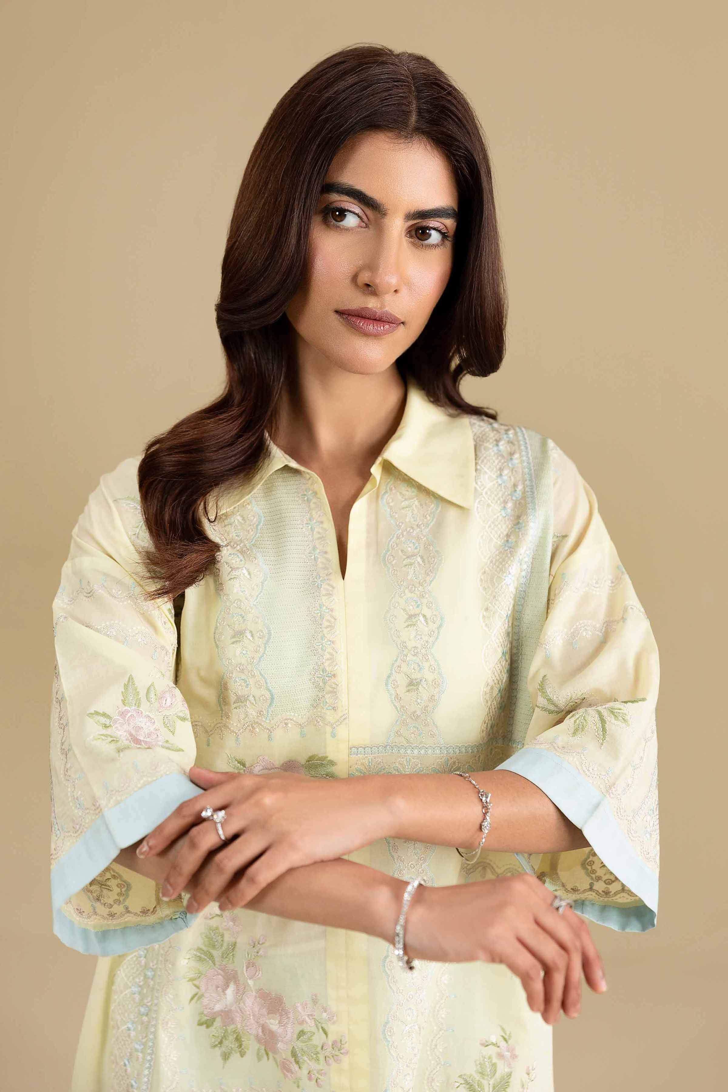 2 Piece - Embroidered Suit - KFE26-33 Yellow Lawn 2PC Embroidered READY TO WEAR