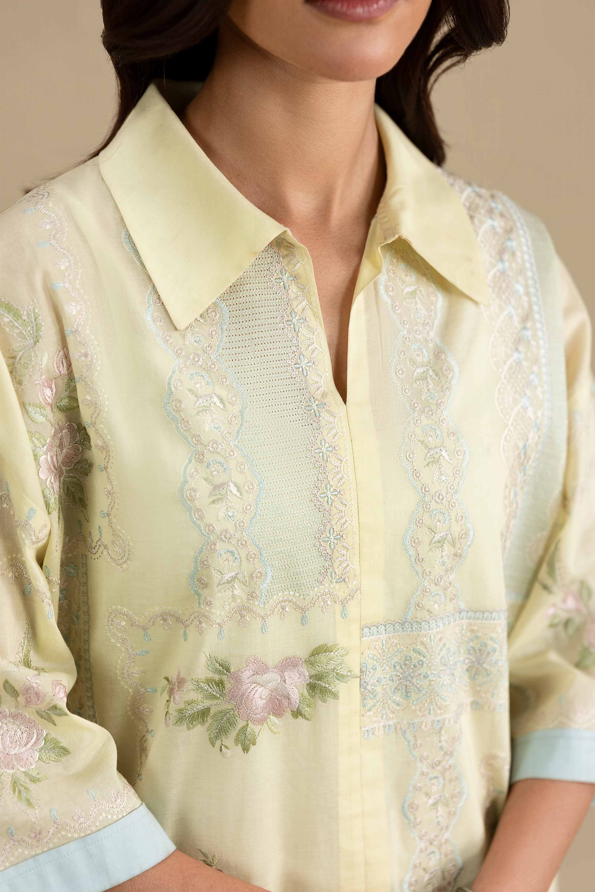 2 Piece - Embroidered Suit - KFE26-33 Yellow Lawn 2PC Embroidered READY TO WEAR