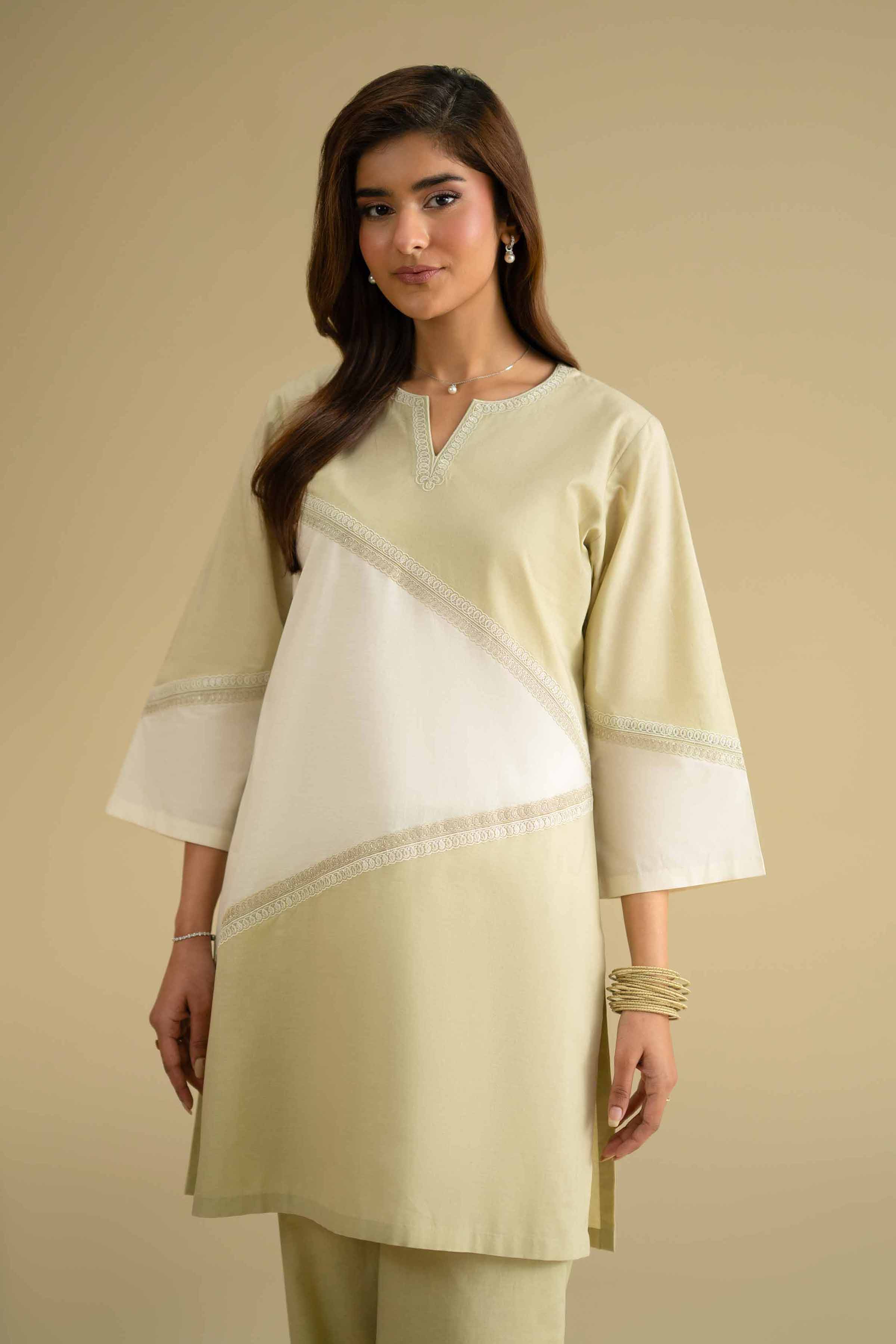 2 Piece - Embroidered Suit - KFE26-48 Ivory Cambric 2PC Embroidered LUXURY