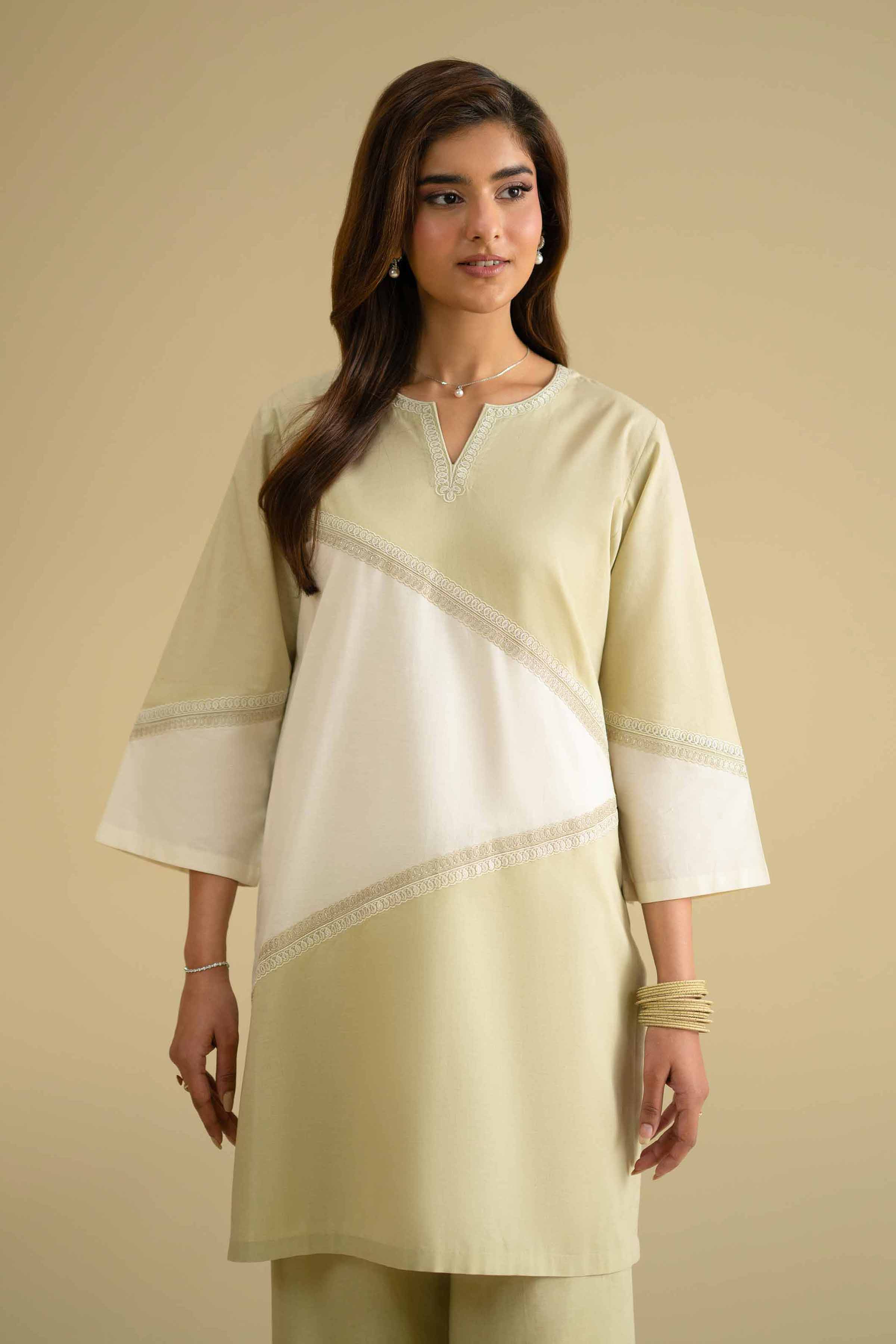 2 Piece - Embroidered Suit - KFE26-48 Ivory Cambric 2PC Embroidered LUXURY