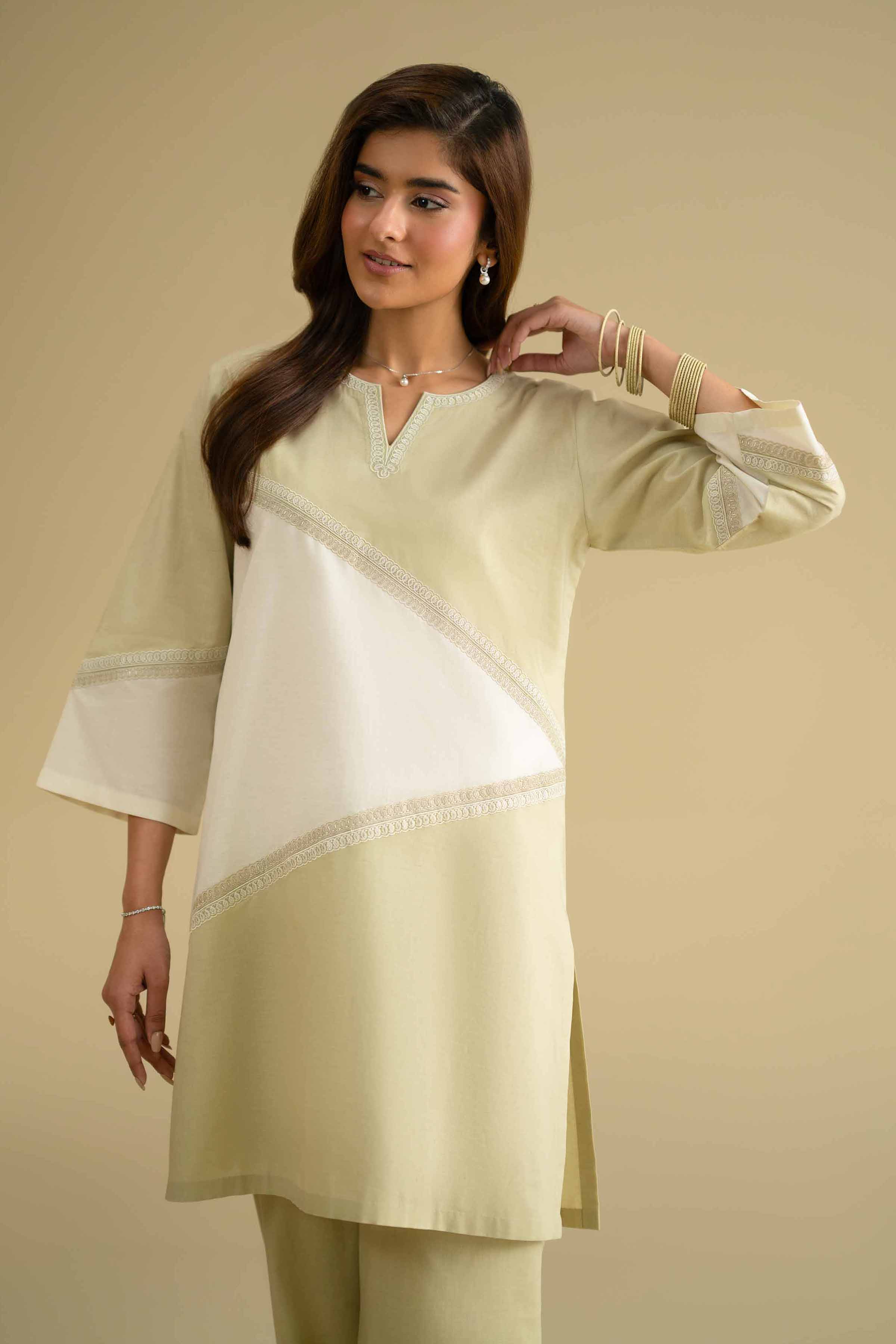 2 Piece - Embroidered Suit - KFE26-48 Ivory Cambric 2PC Embroidered LUXURY