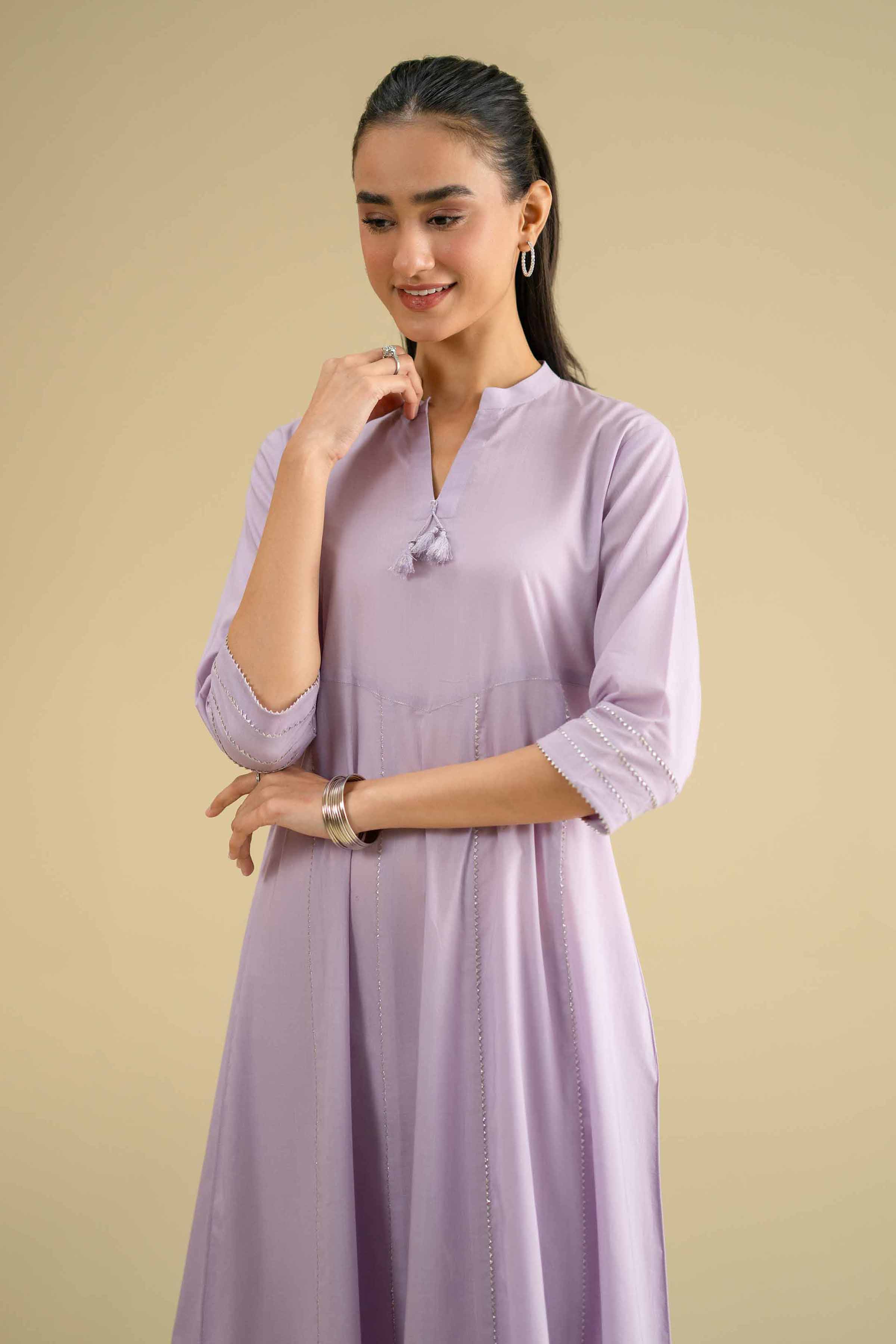 2 Piece - Embroidered Suit - KFE26-58 Blue Cambric 2PC Embroidered LUXURY