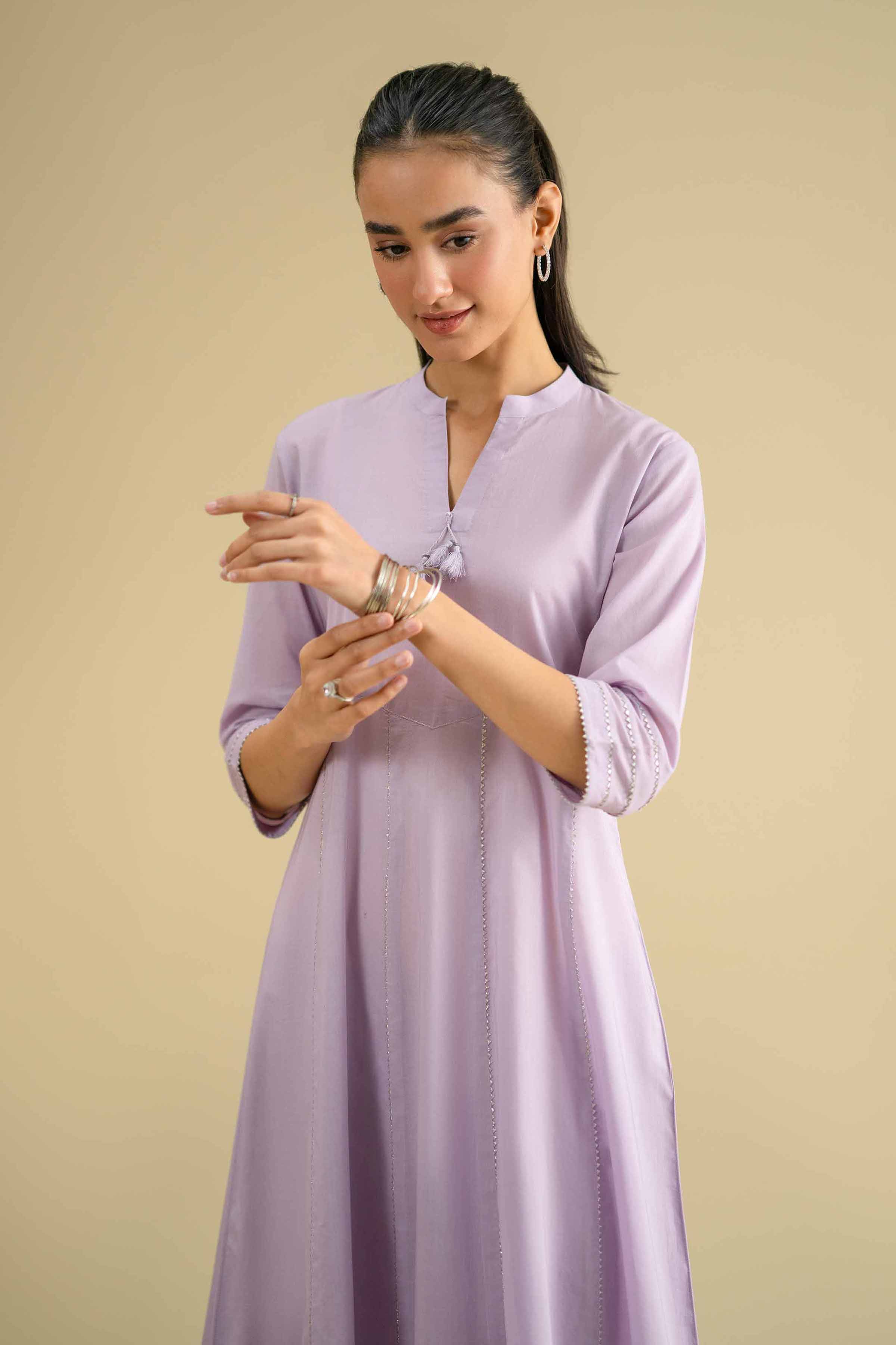 2 Piece - Embroidered Suit - KFE26-58 Blue Cambric 2PC Embroidered LUXURY