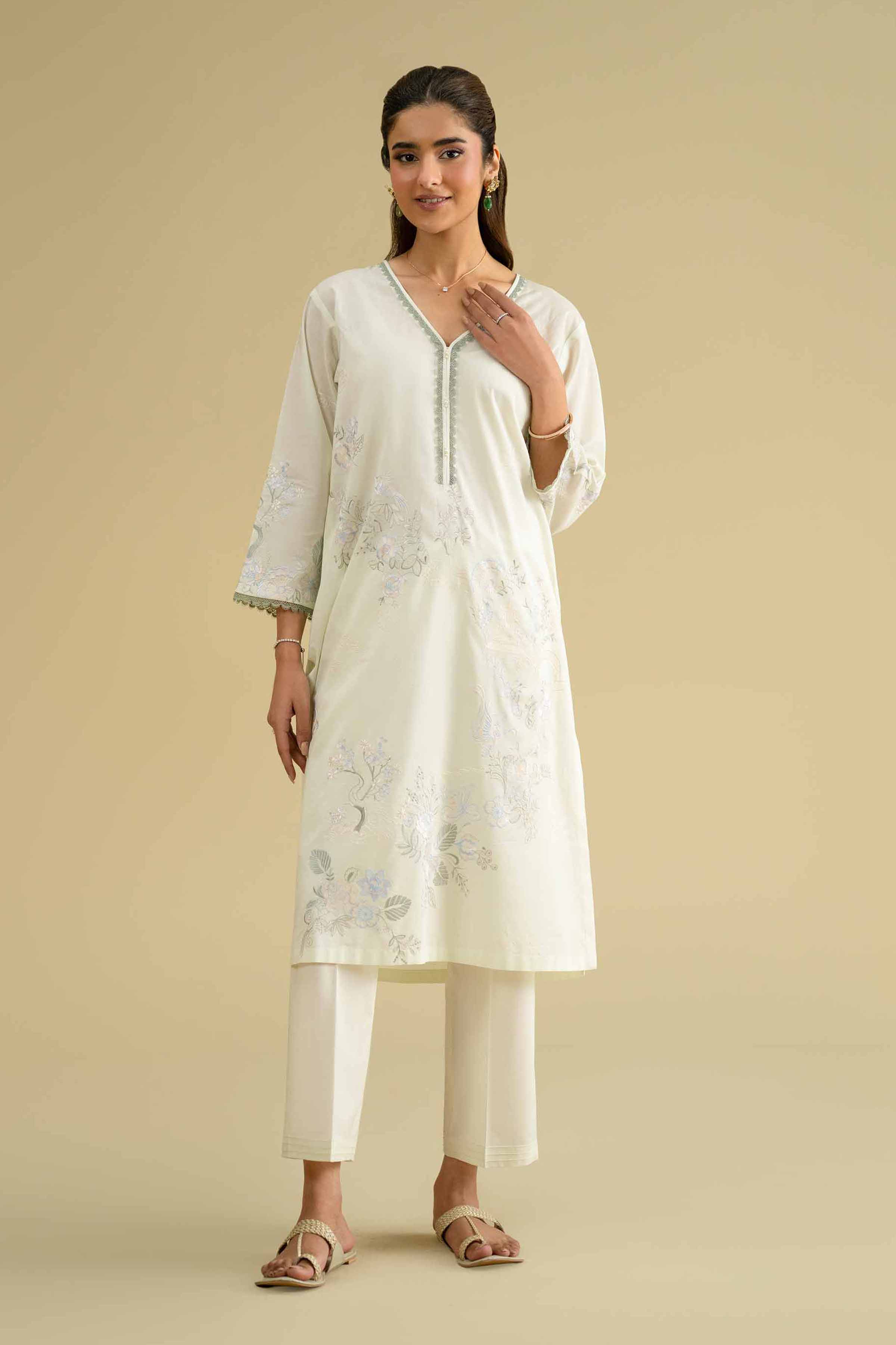 2 Piece - Embroidered Suit - KFE26-59
