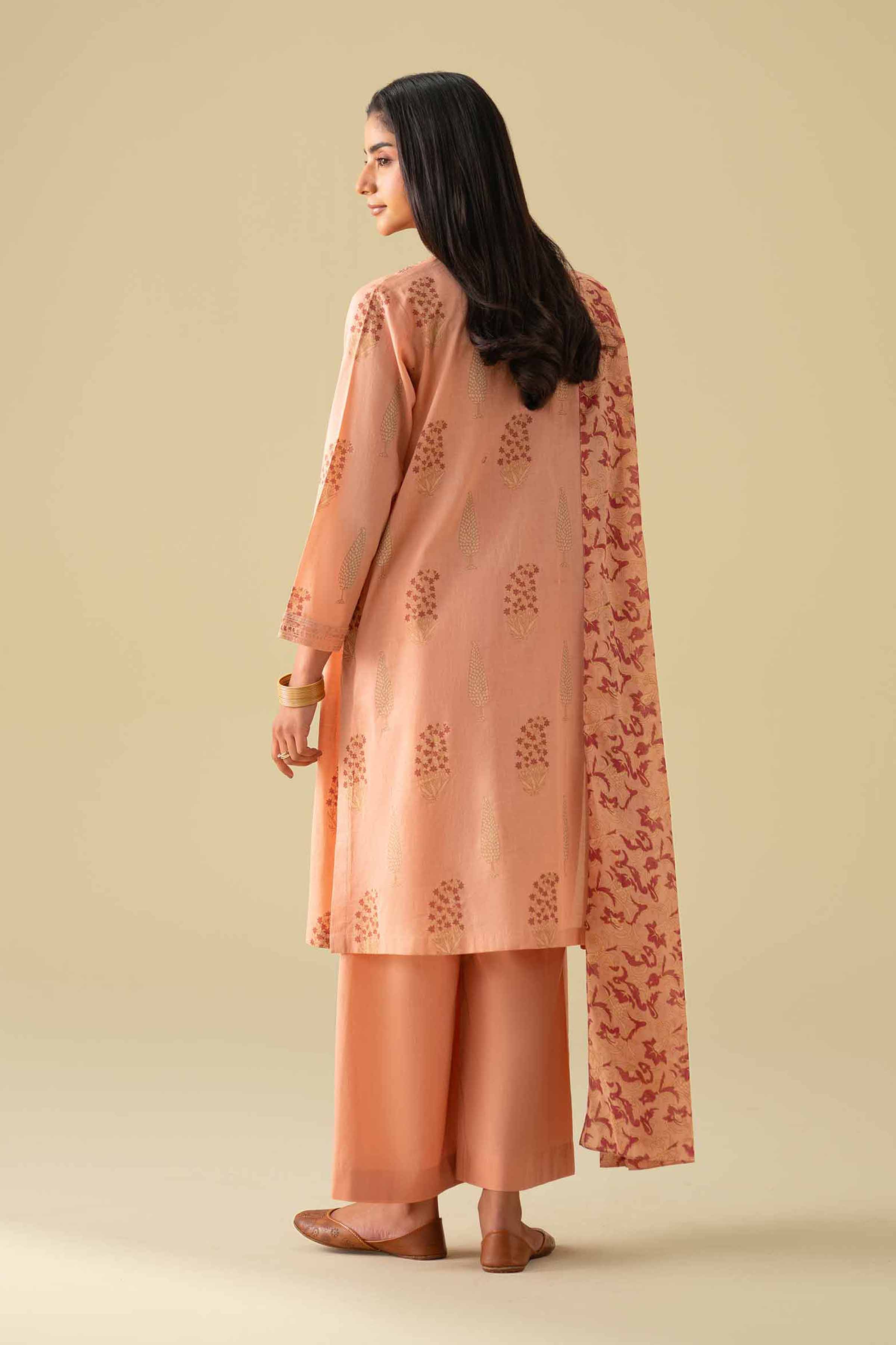 3 Piece - Printed Embroidered Suit - KFE26-77