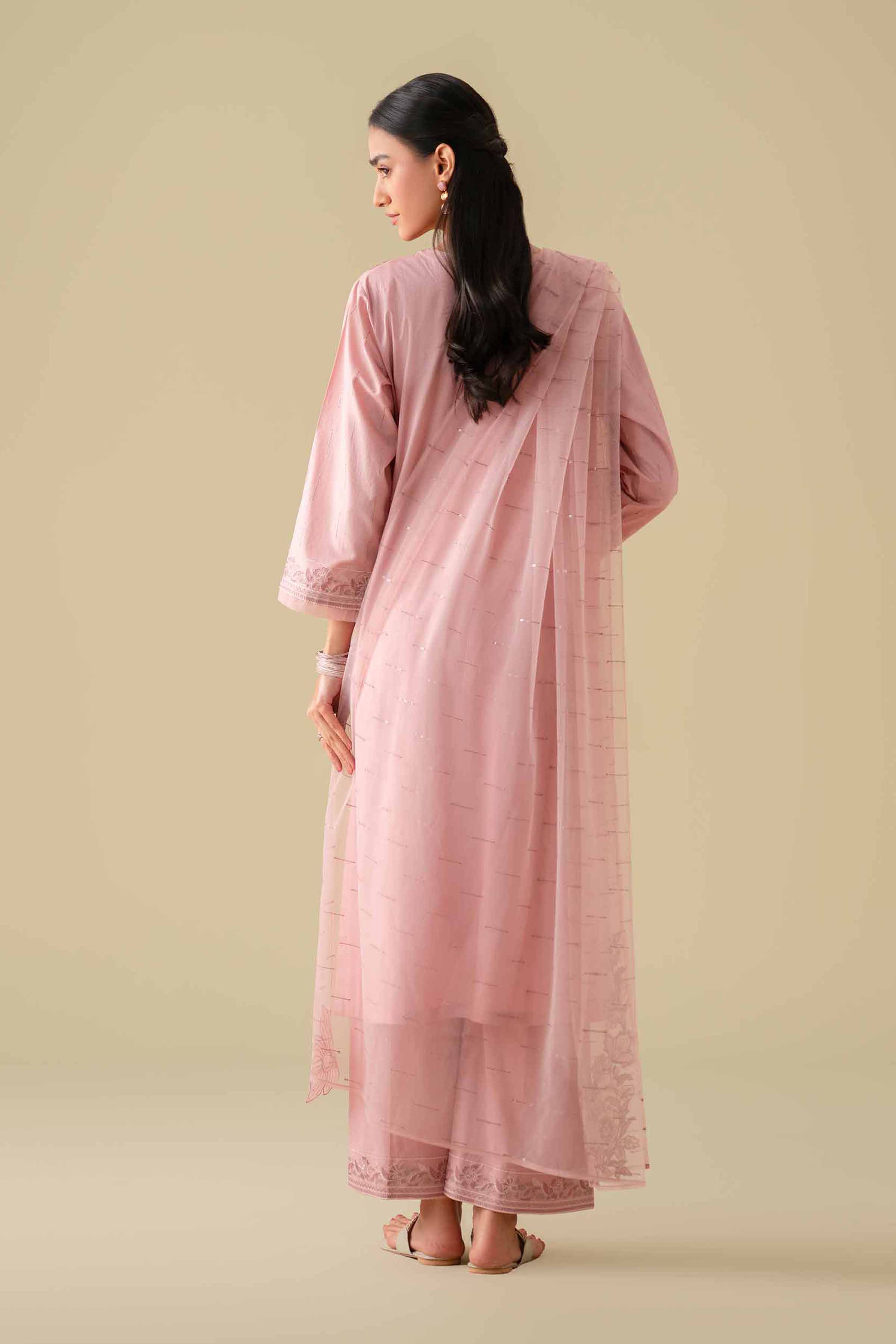 3 Piece - Embroidered Suit - KFE26-80 Pink Cambric 3PC Embroidered