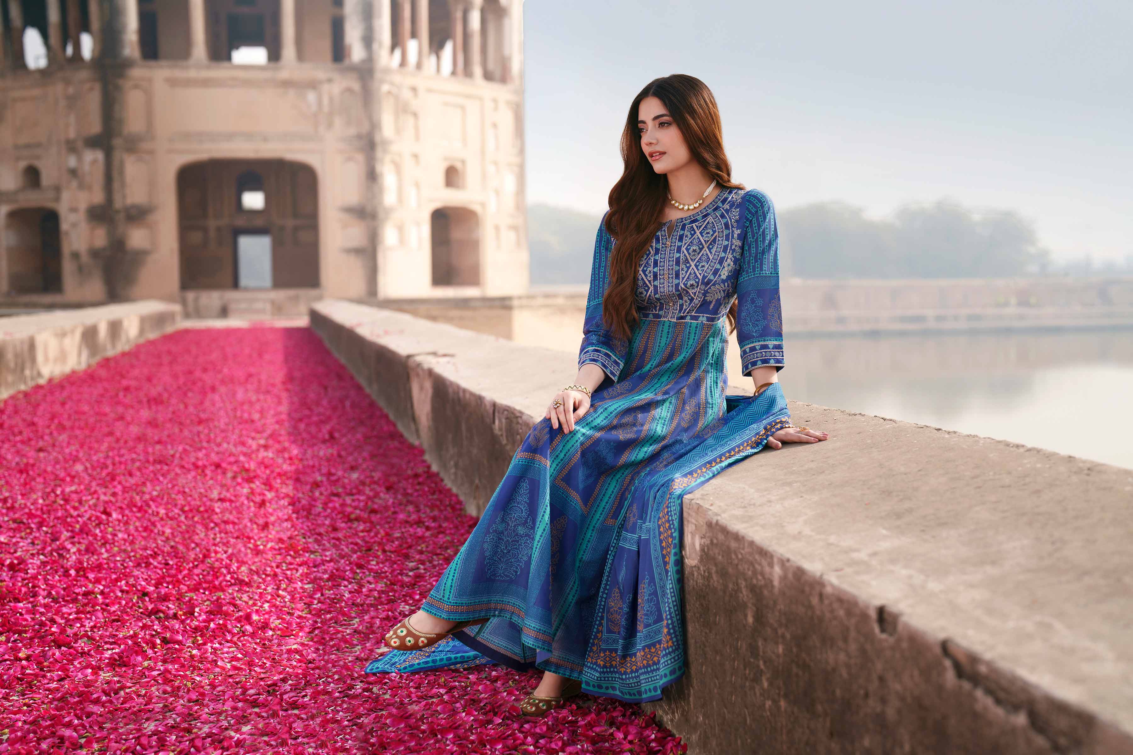 3 Piece - Printed Embroidered Suit - KFE26-87
