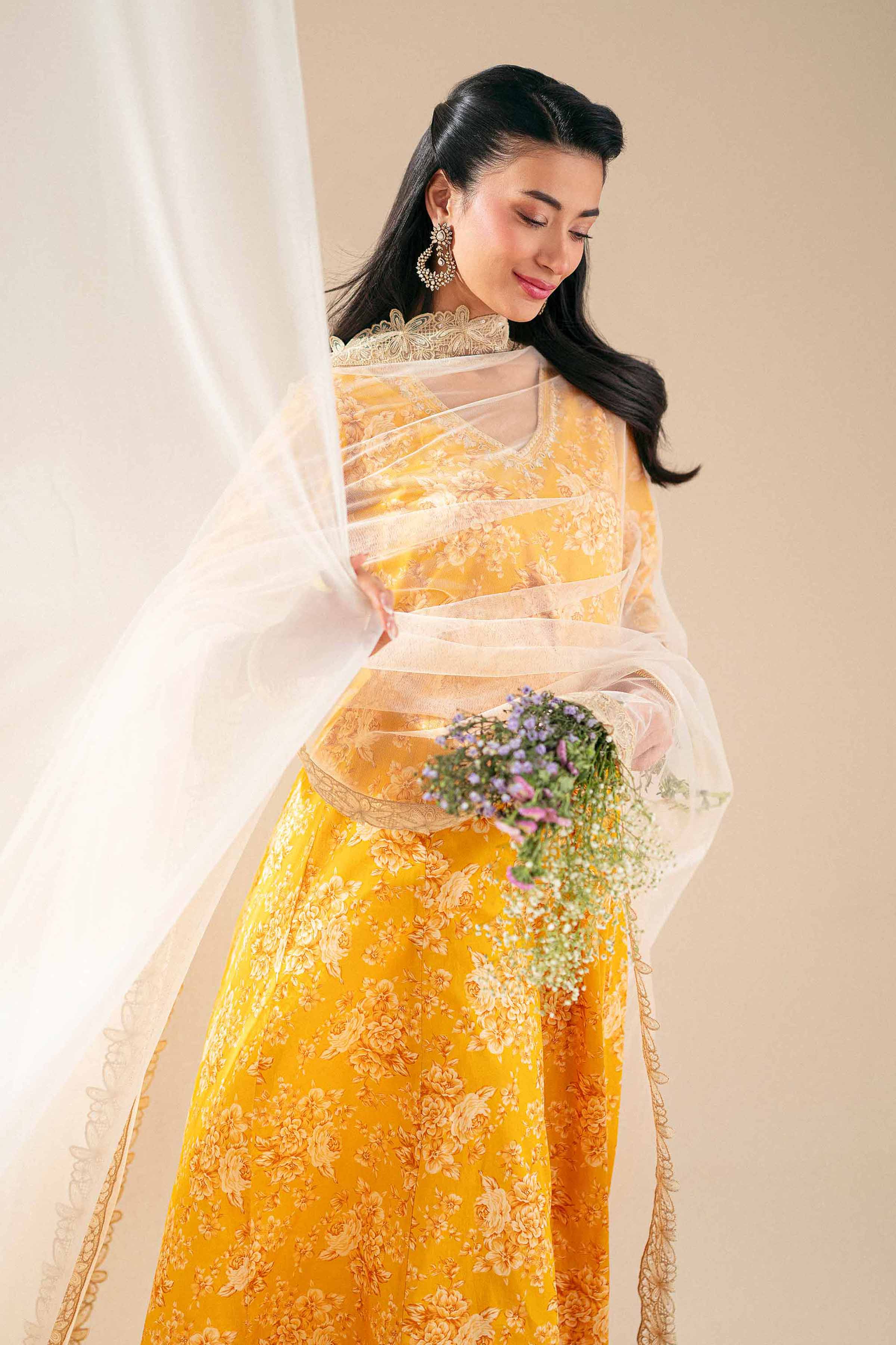 2 Piece - Printed Embroidered Suit - KFS25-121