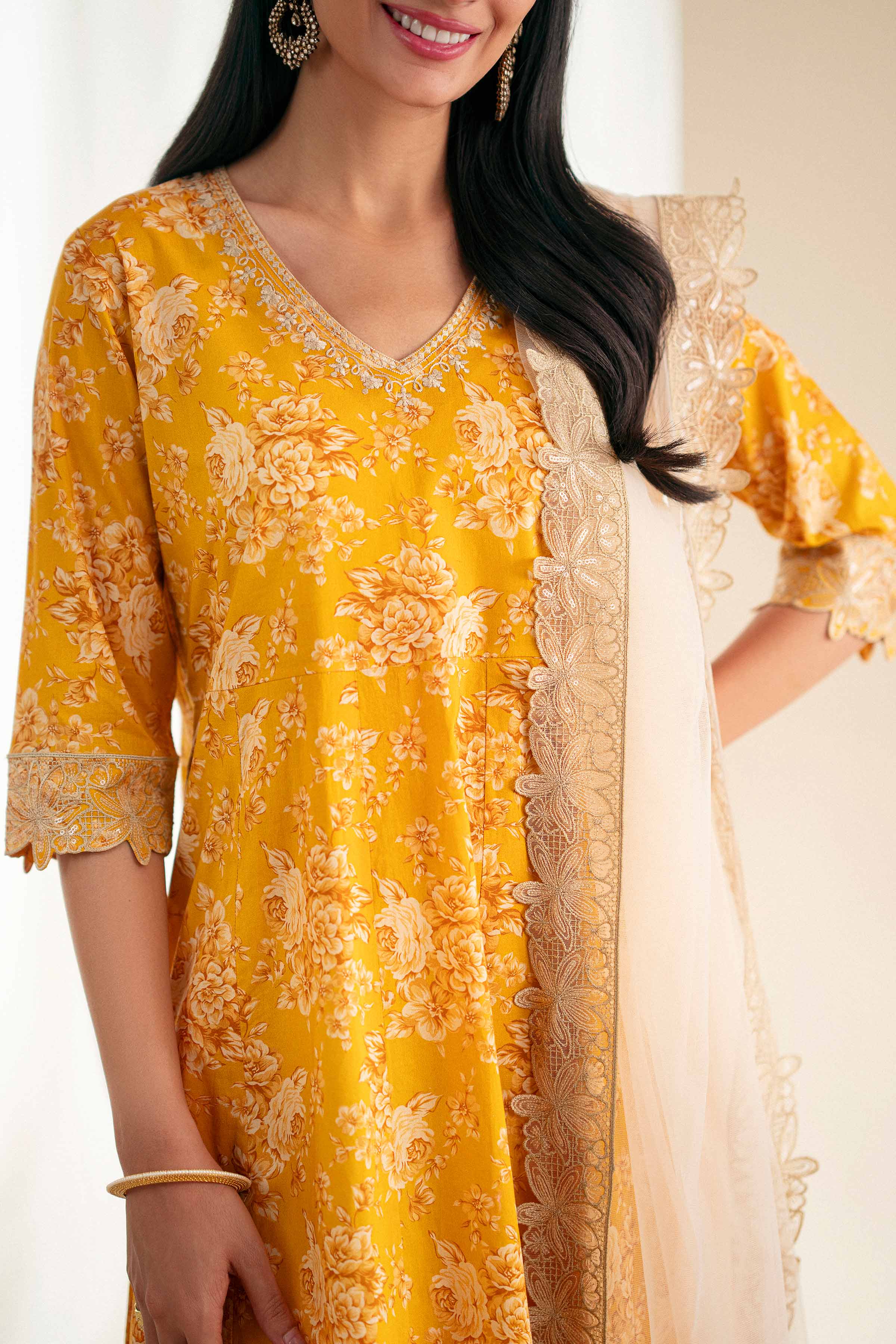 2 Piece - Printed Embroidered Suit - KFS25-121