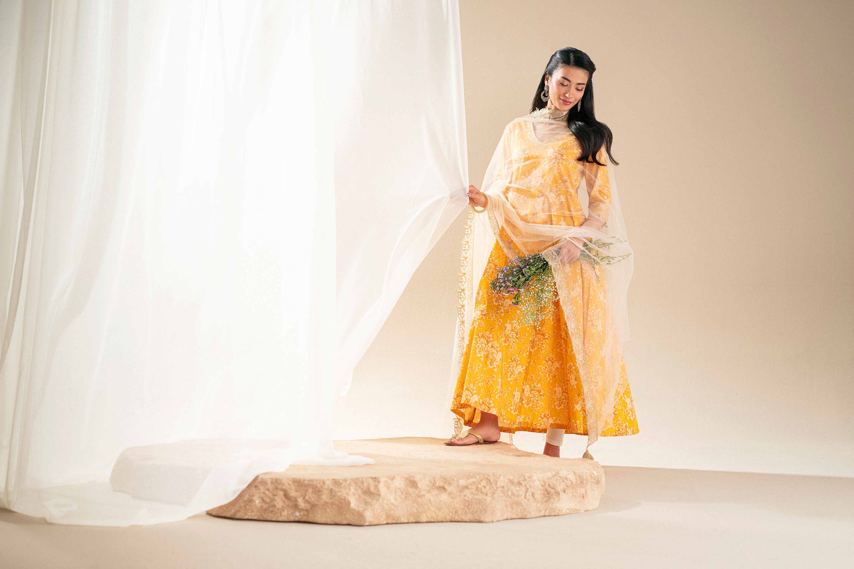 2 Piece - Printed Embroidered Suit - KFS25-121