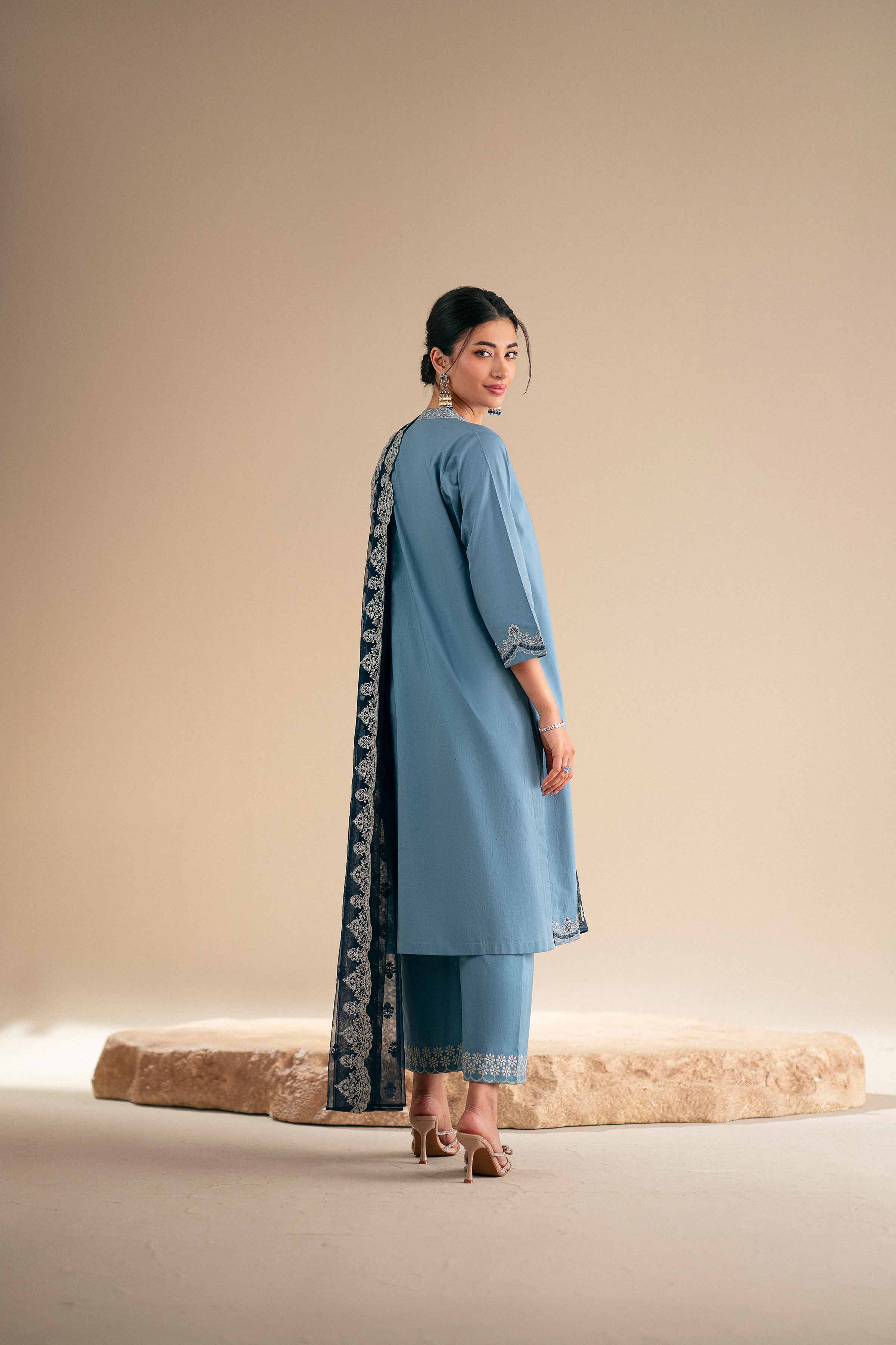 3 Piece - Embroidered Suit - KFS25-122