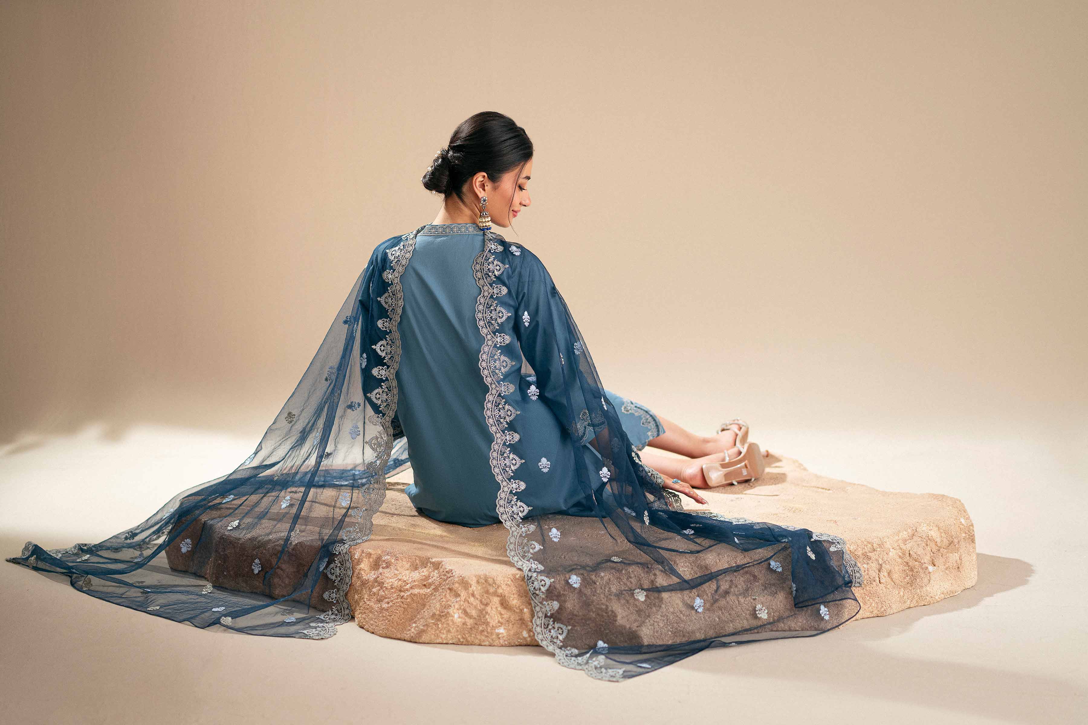 3 Piece - Embroidered Suit - KFS25-122