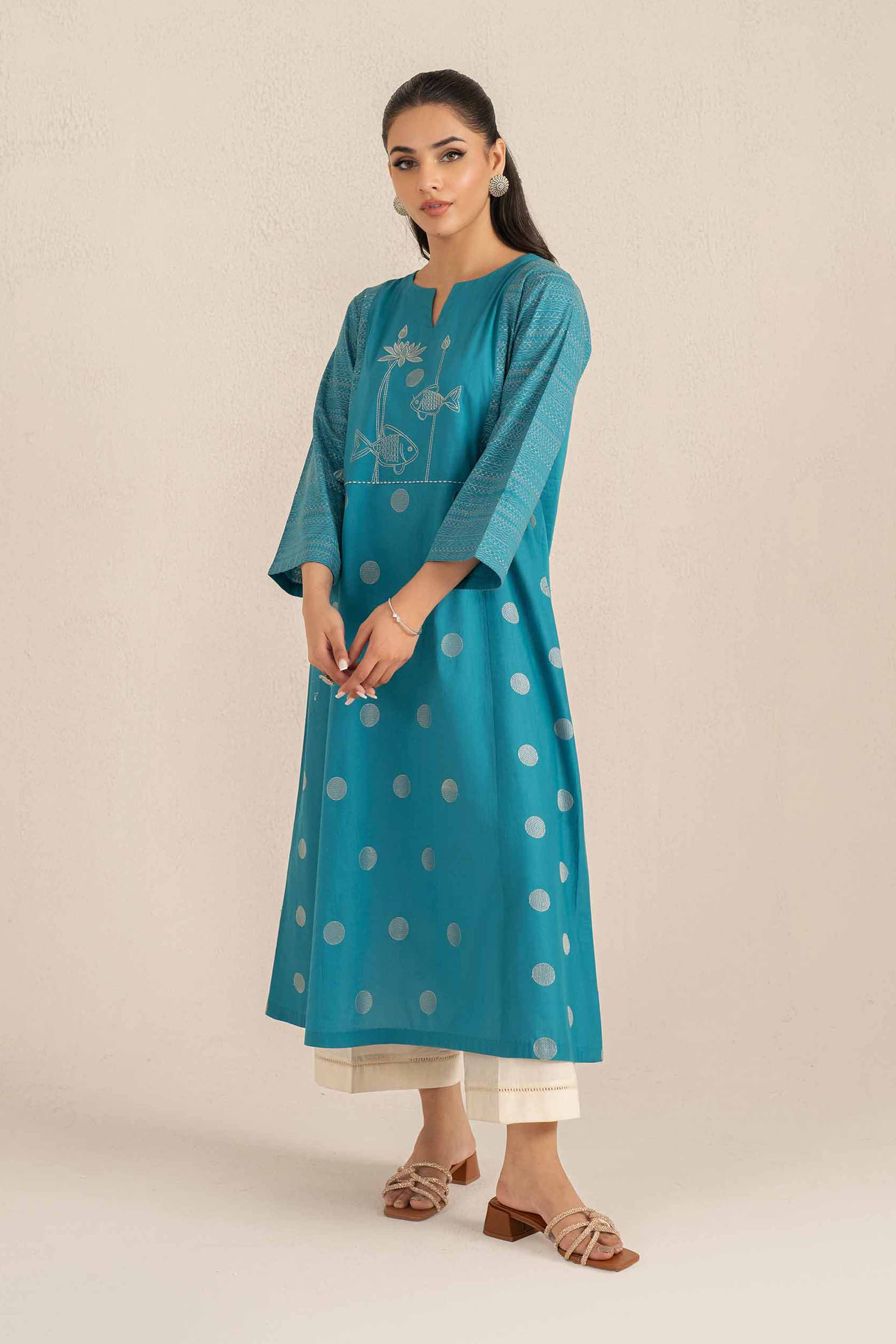 NishatUAE - Ferozi Embroidered Ready To Wear Shirt