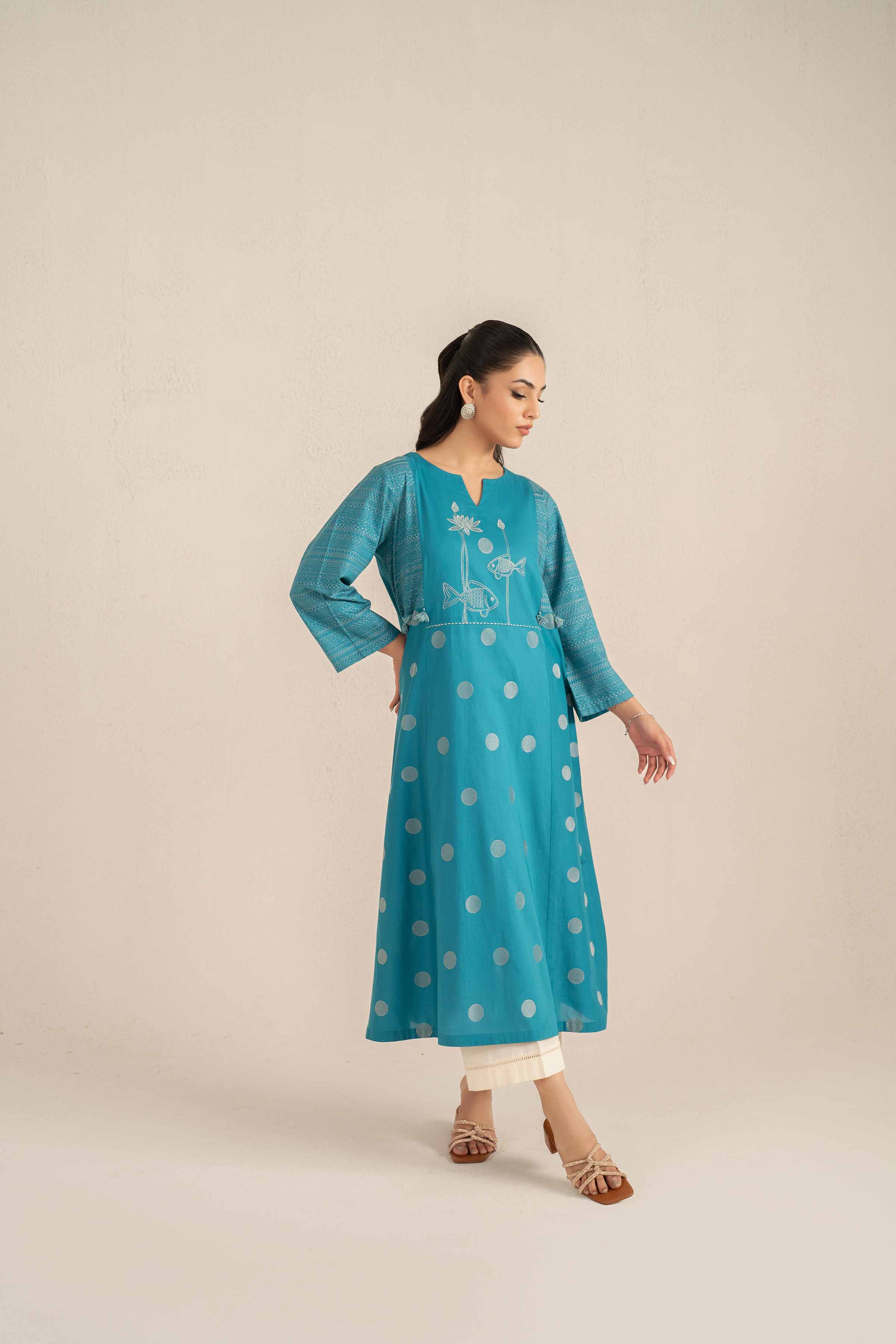 NishatUAE - Ferozi Embroidered Ready To Wear Shirt