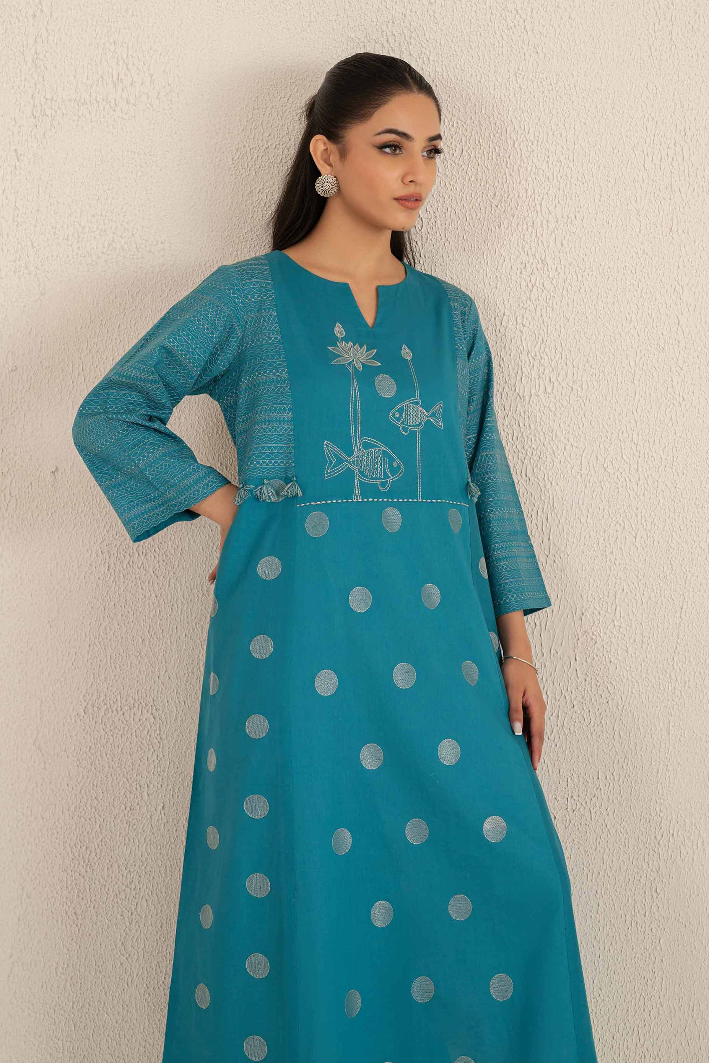 NishatUAE - Ferozi Embroidered Ready To Wear Shirt