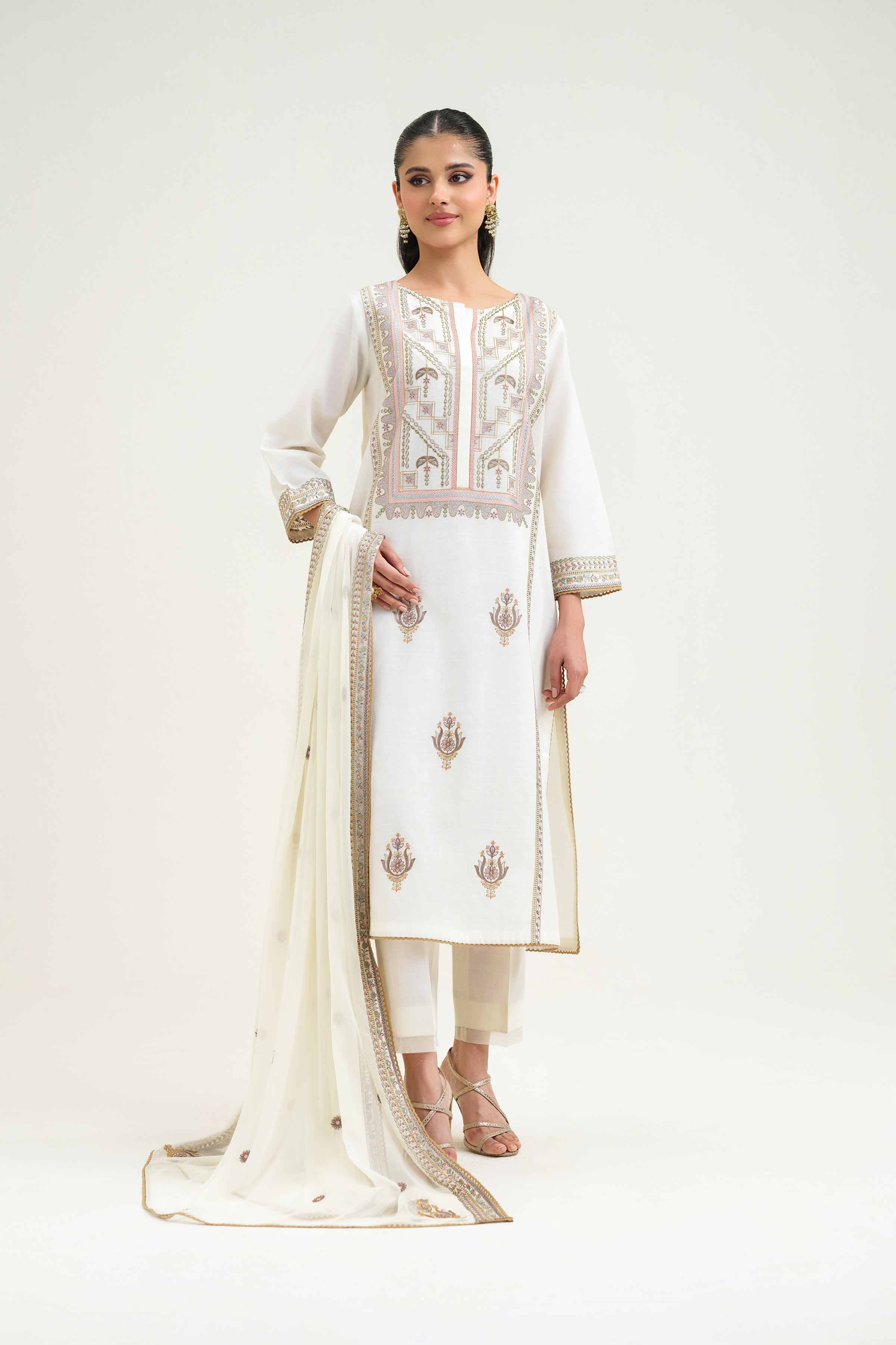 3 Piece - Embroidered Suit - KFS25-31