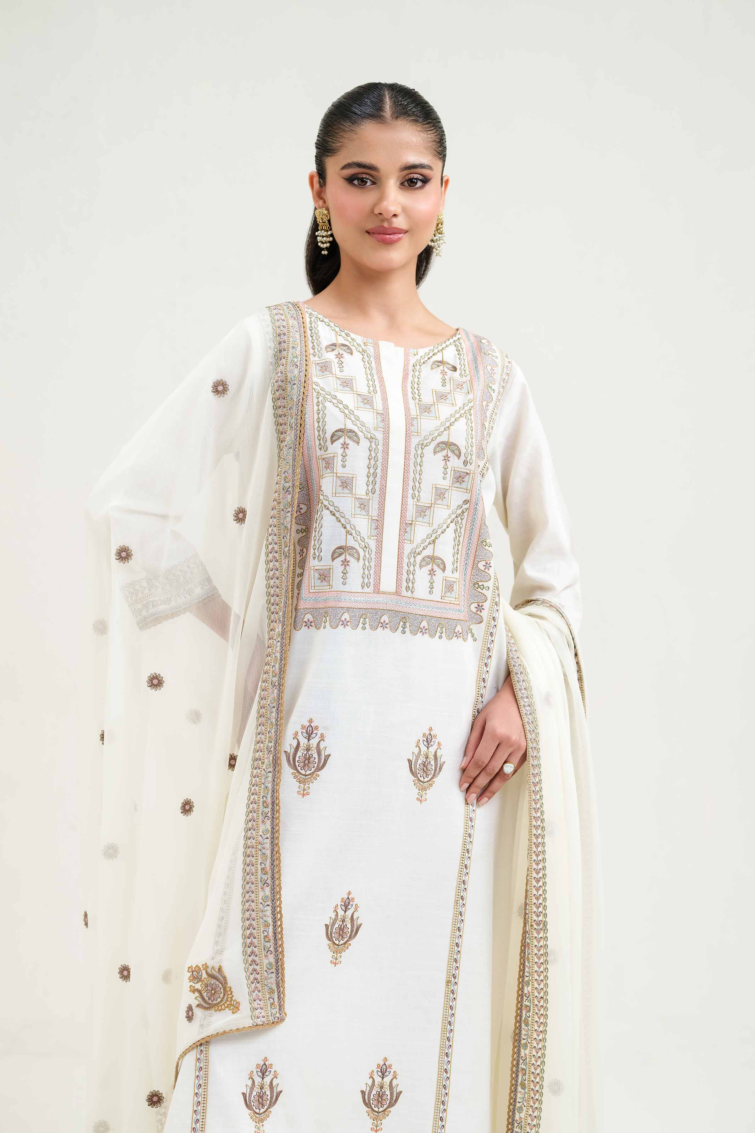 3 Piece - Embroidered Suit - KFS25-31