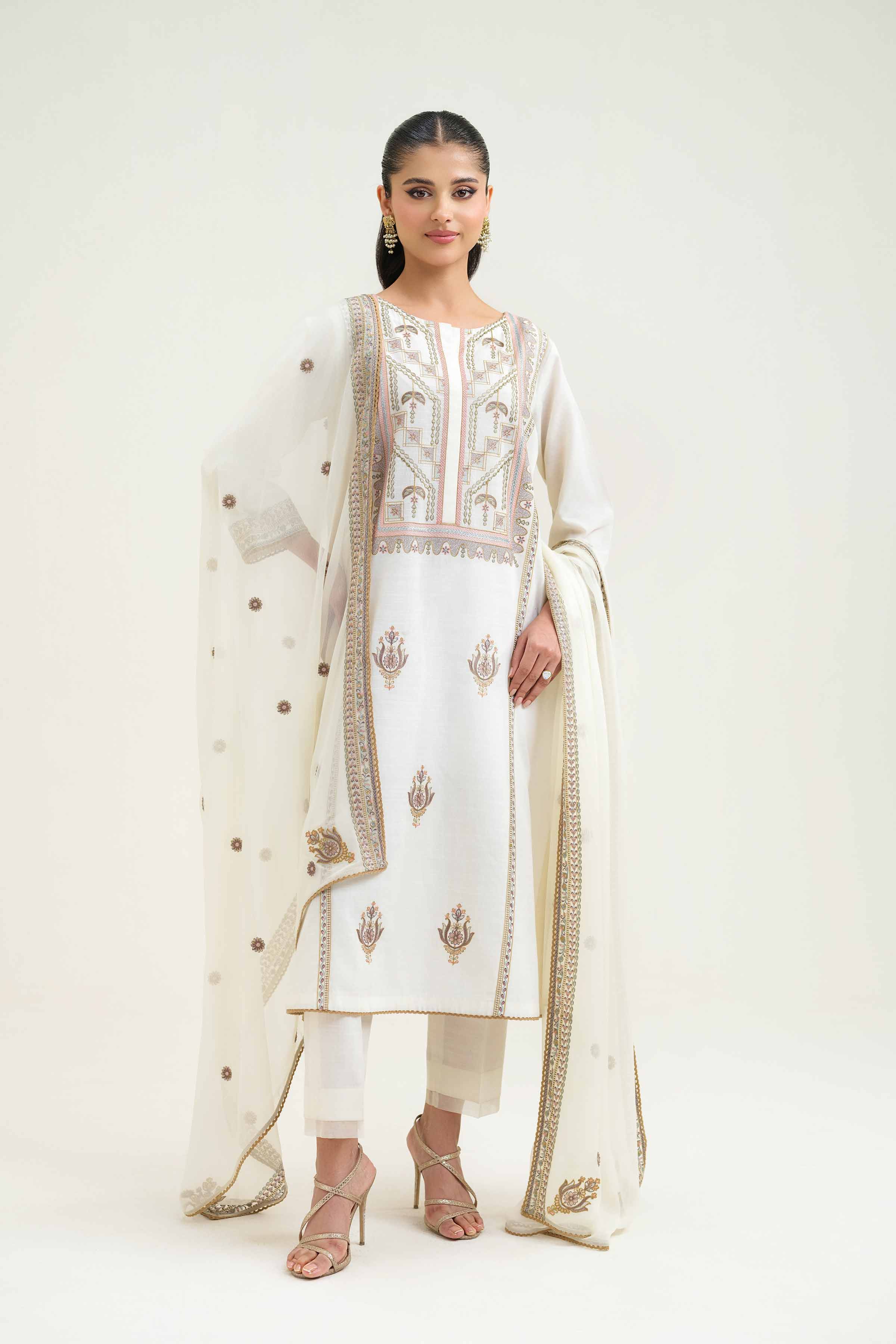 3 Piece - Embroidered Suit - KFS25-31