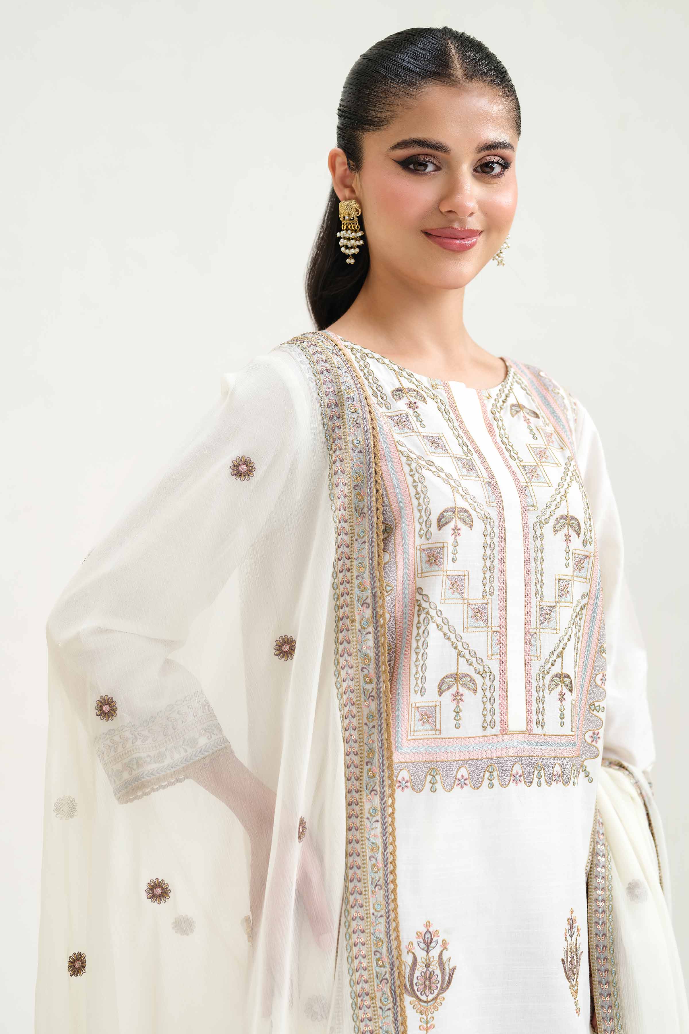 3 Piece - Embroidered Suit - KFS25-31