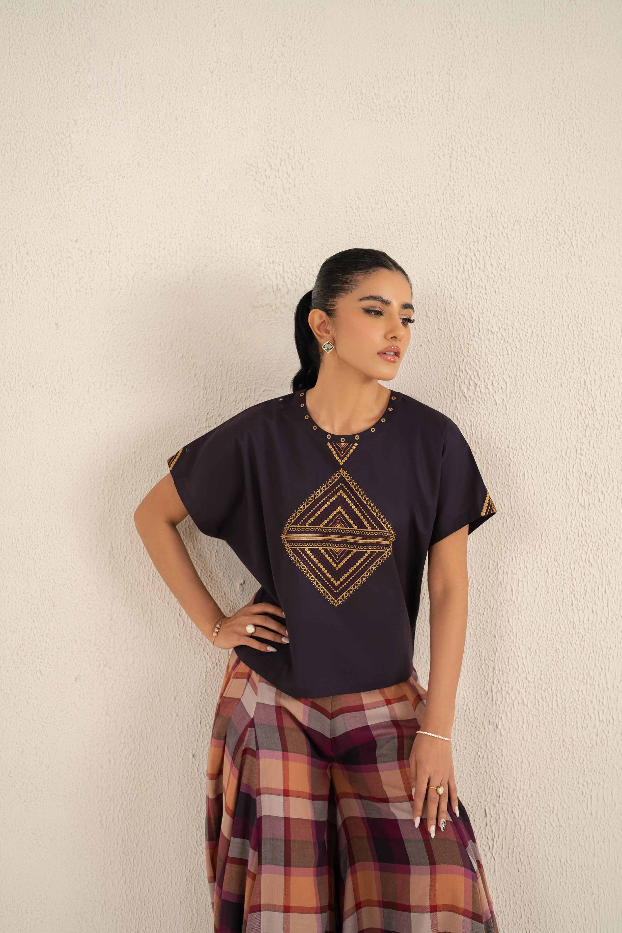 NishatUAE - Purple Embroidered 2-piece Ready To Wear Dress