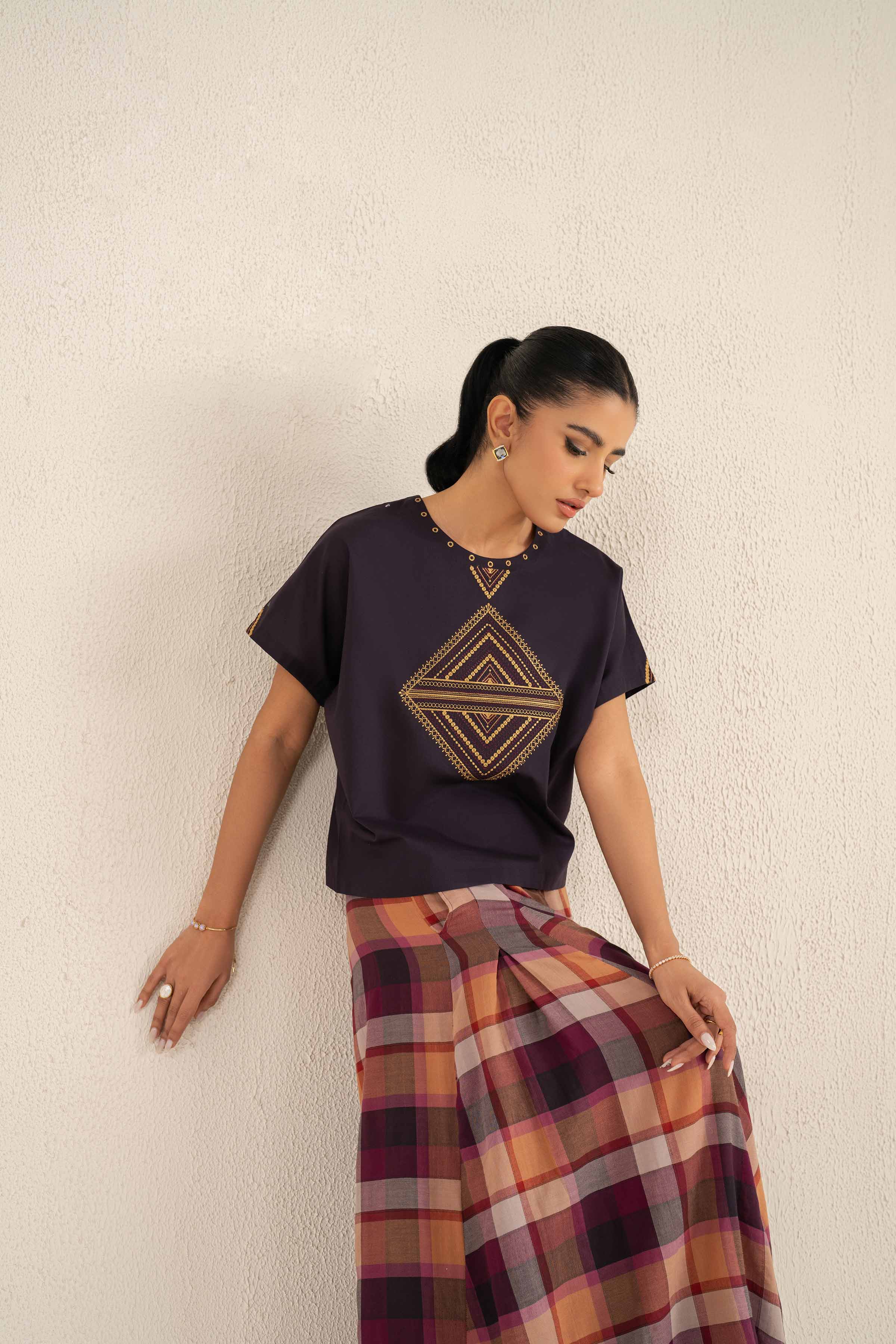 NishatUAE - Purple Embroidered 2-piece Ready To Wear Dress