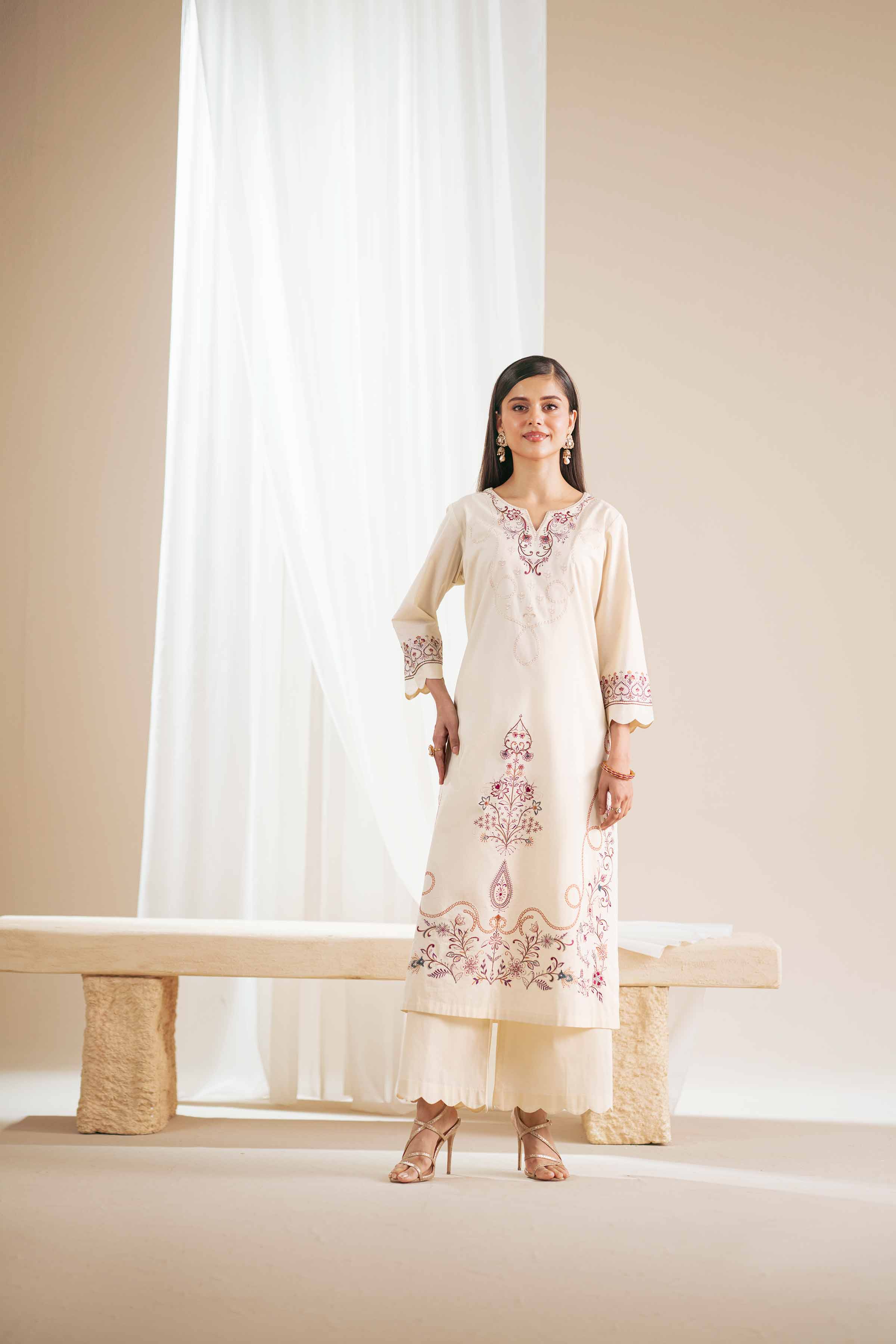 2 Piece - Embroidered Suit - KFS25-77