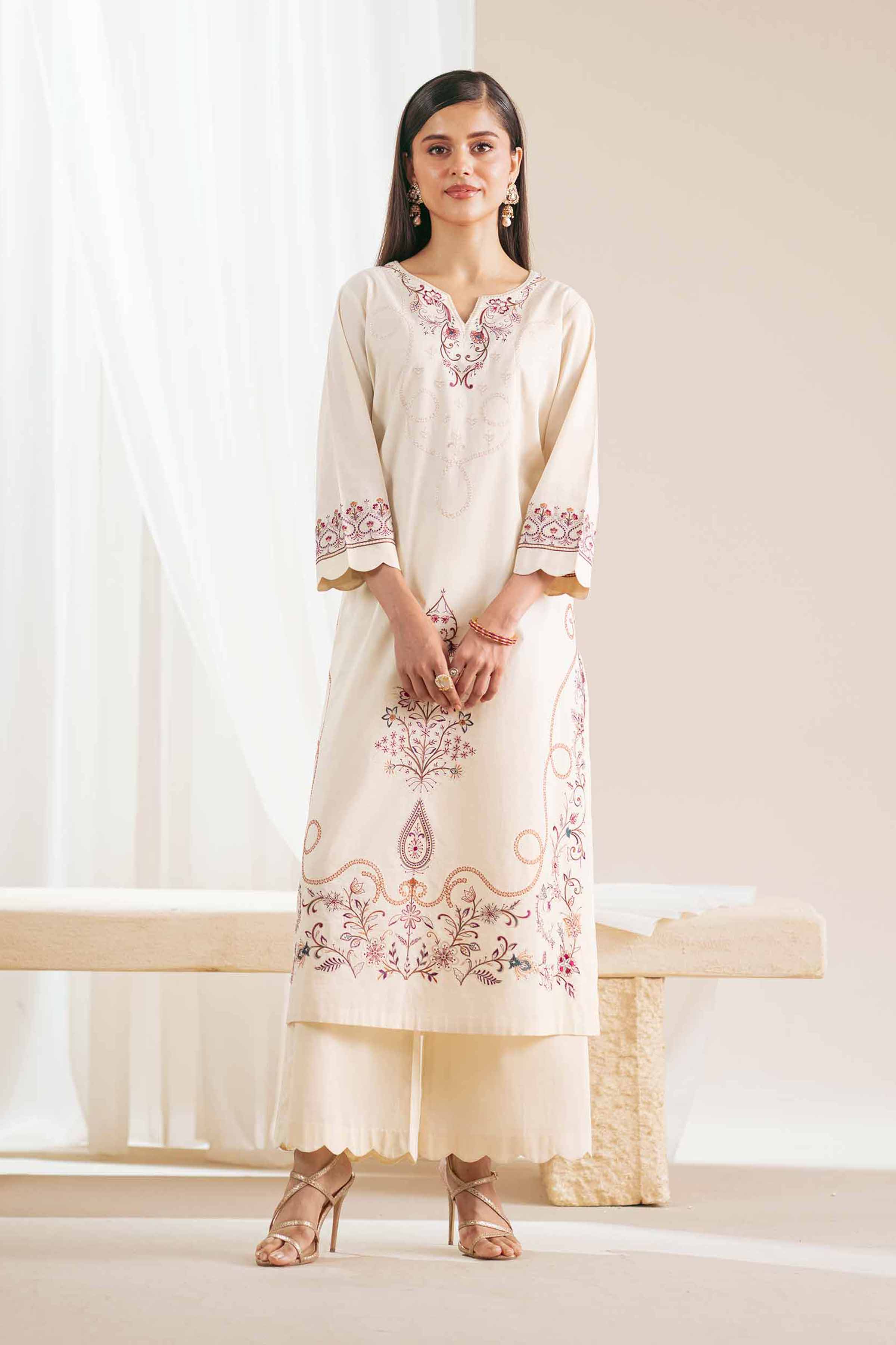 2 Piece - Embroidered Suit - KFS25-77