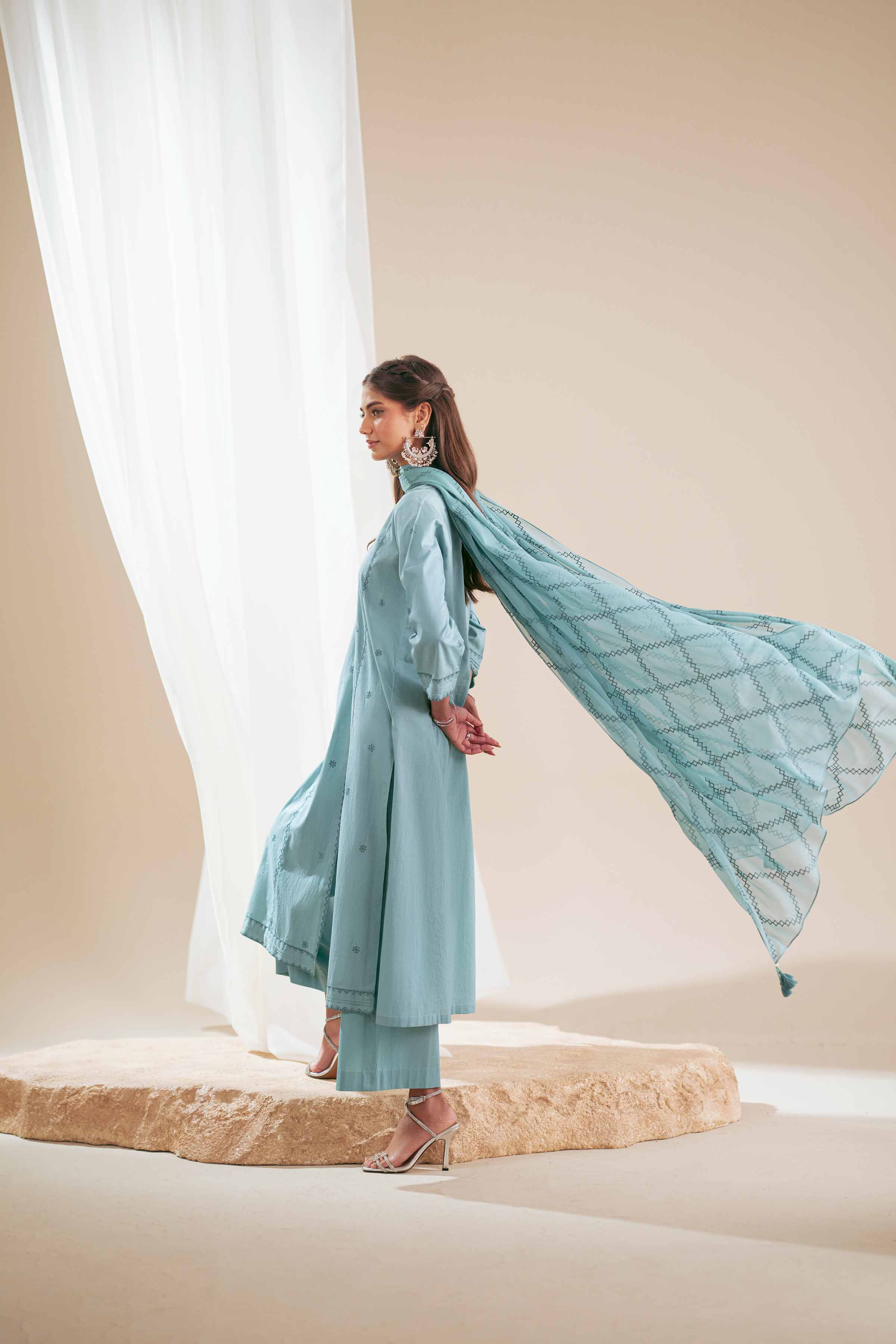 3 Piece - Embroidered Suit - KFS25-91