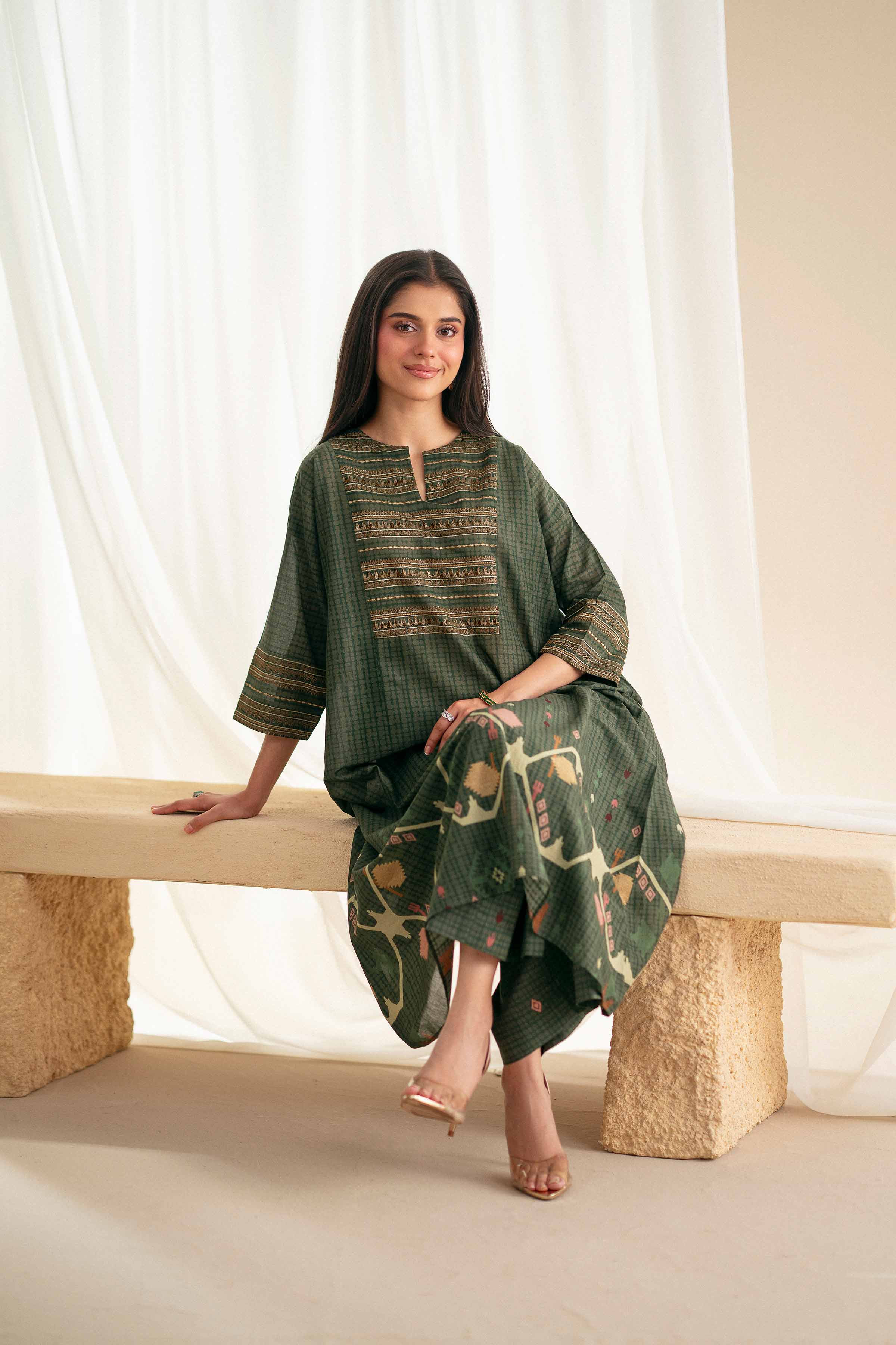 2 Piece - Printed Embroidered Suit - KFS25-96