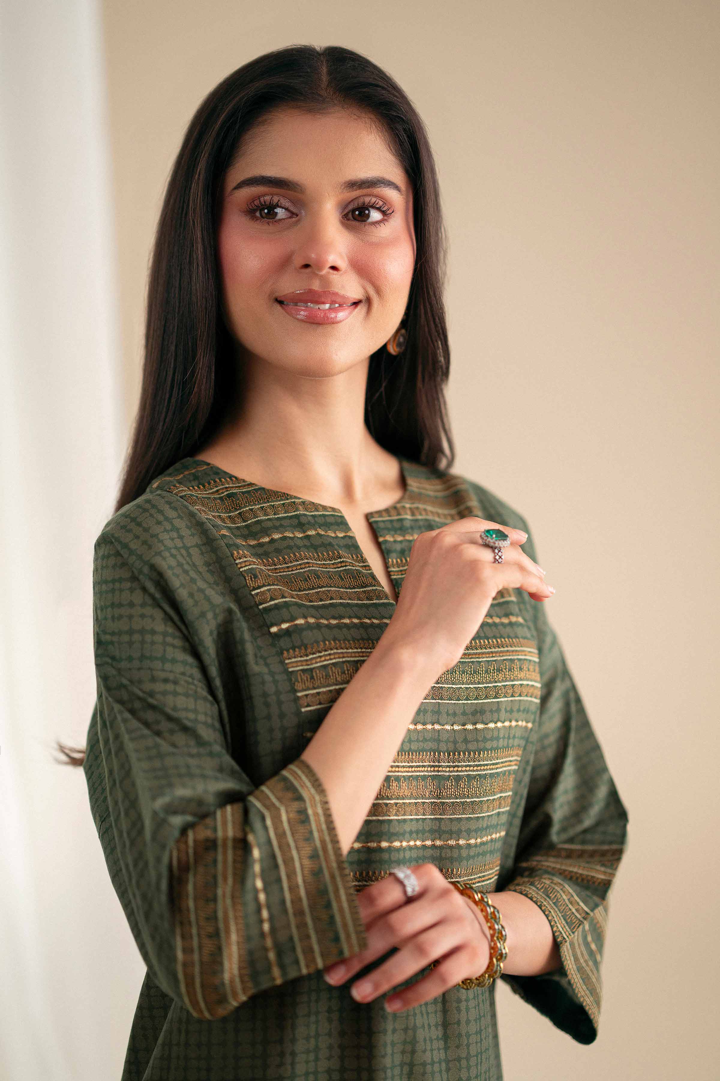 2 Piece - Printed Embroidered Suit - KFS25-96