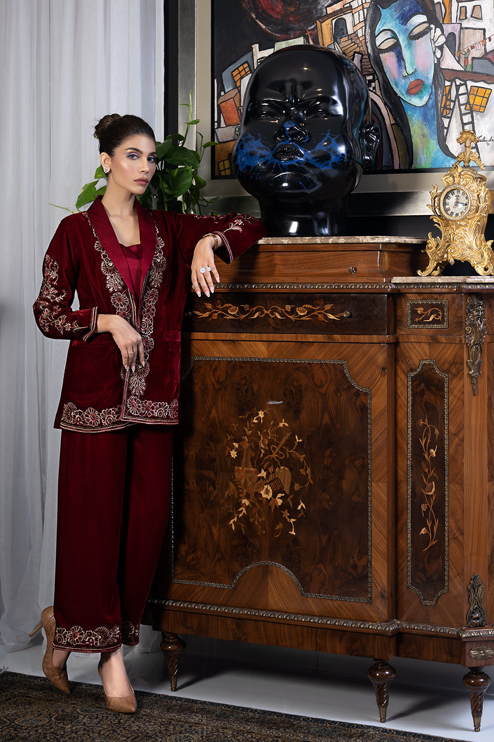 Nishat Linen UAE - KFW22-47-Embroidered 3PC