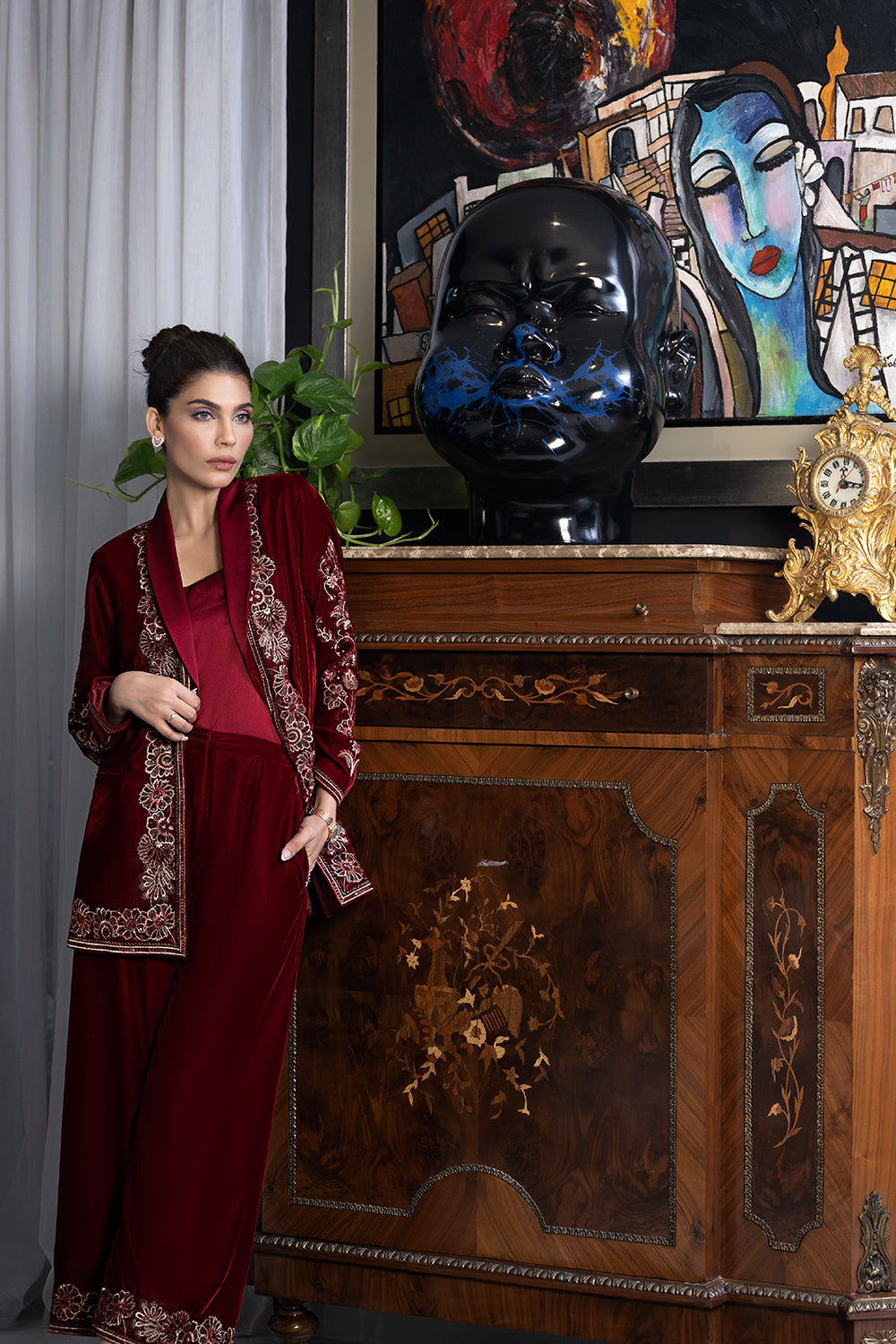 Nishat Linen UAE - KFW22-47-Embroidered 3PC
