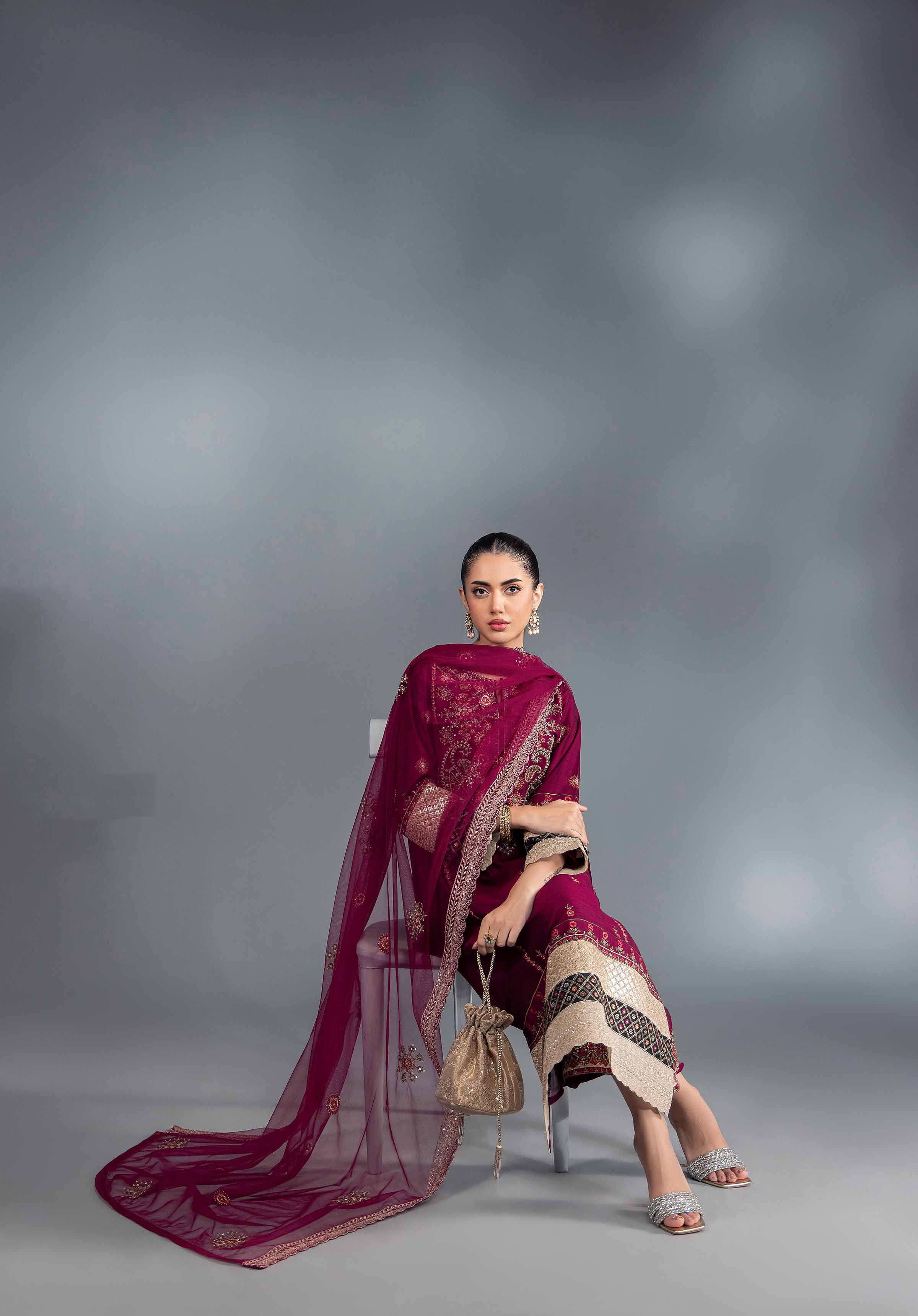 3 Piece - Embroidered Suit - KFW24-41