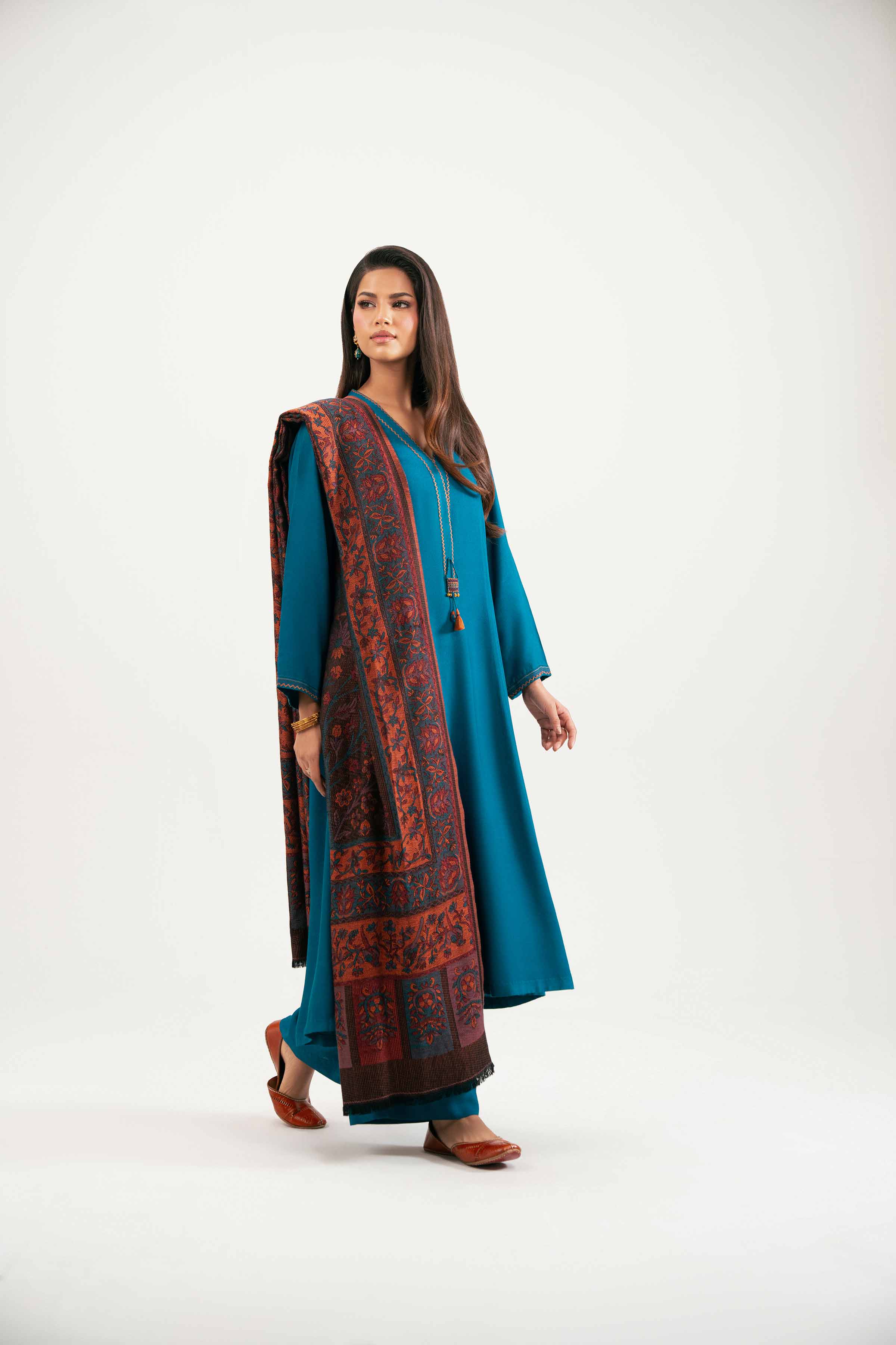 NISHATUAE - Blue Solids Linen 3-piece Ready to wear Suit