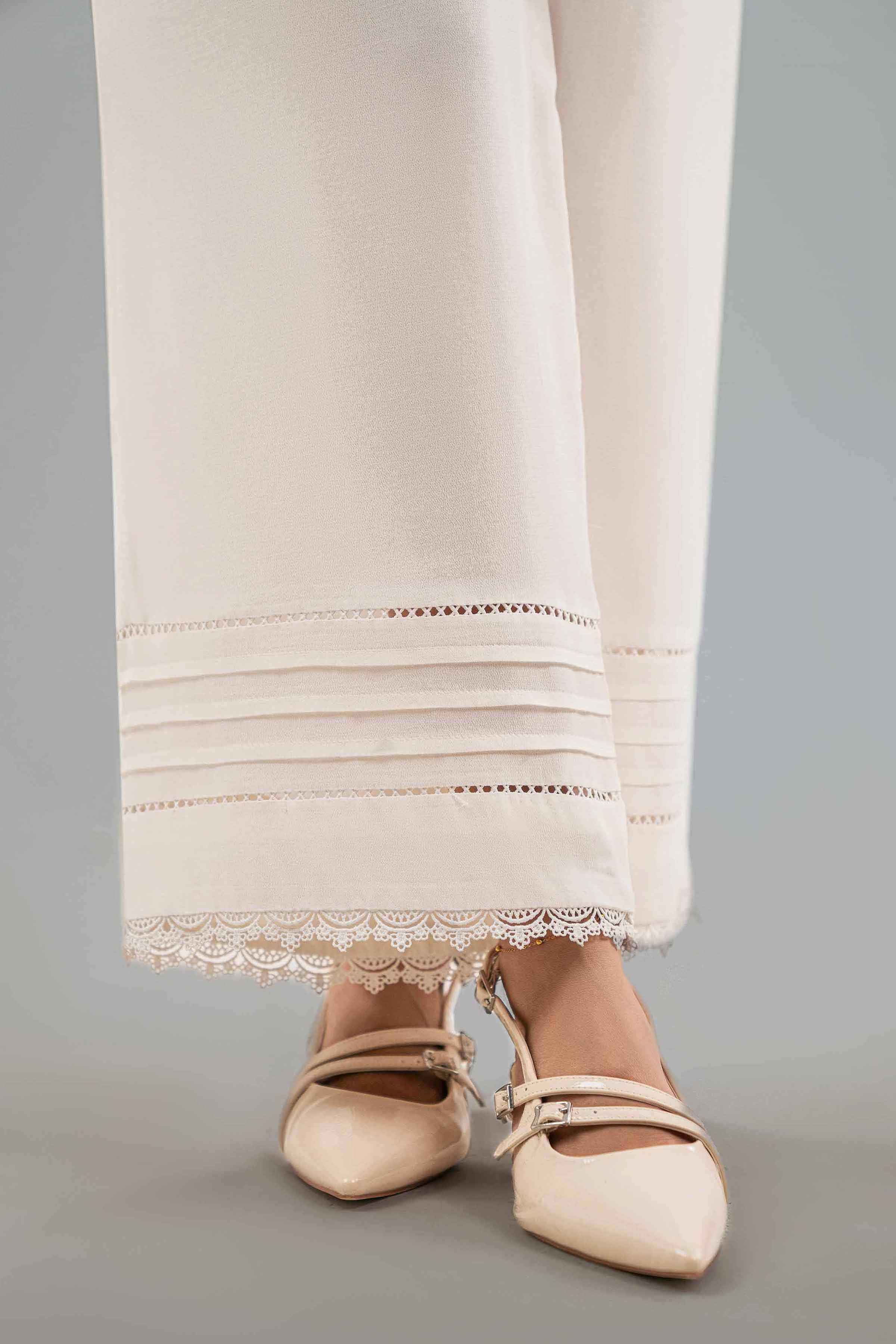 NISHATUAE - White Solids Grip Ready to wear Trousers