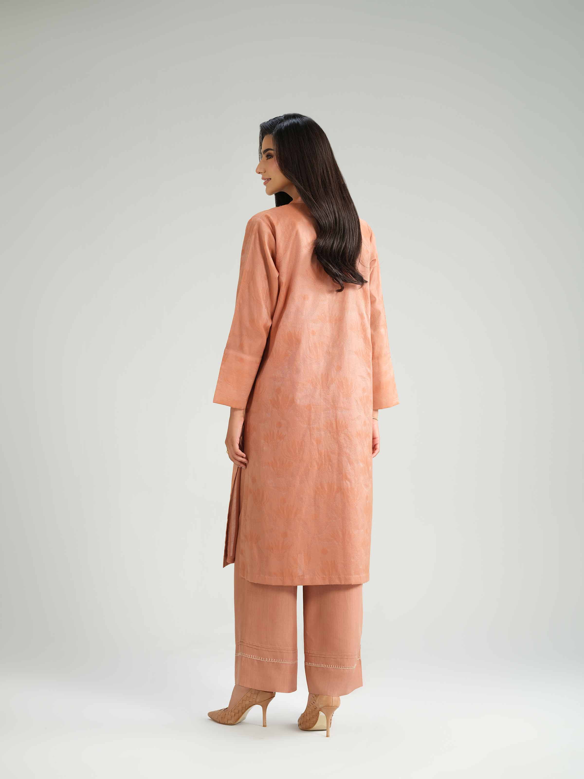 NISHATUAE - Pink Solids Jacquard 2-piece Ready to wear Dress