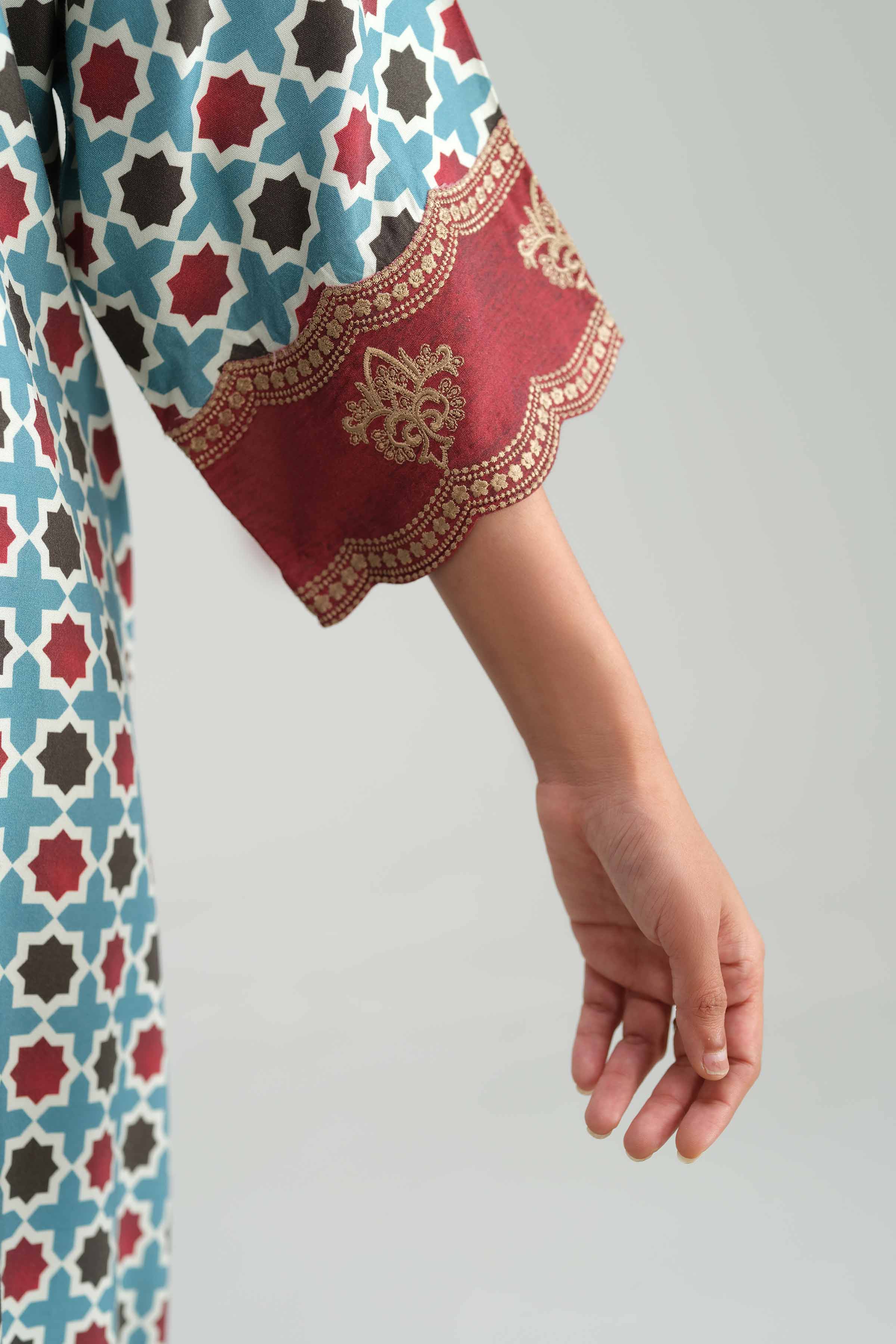 NISHATUAE - Multi Embroidered Silk 3-piece Ready to wear Suit