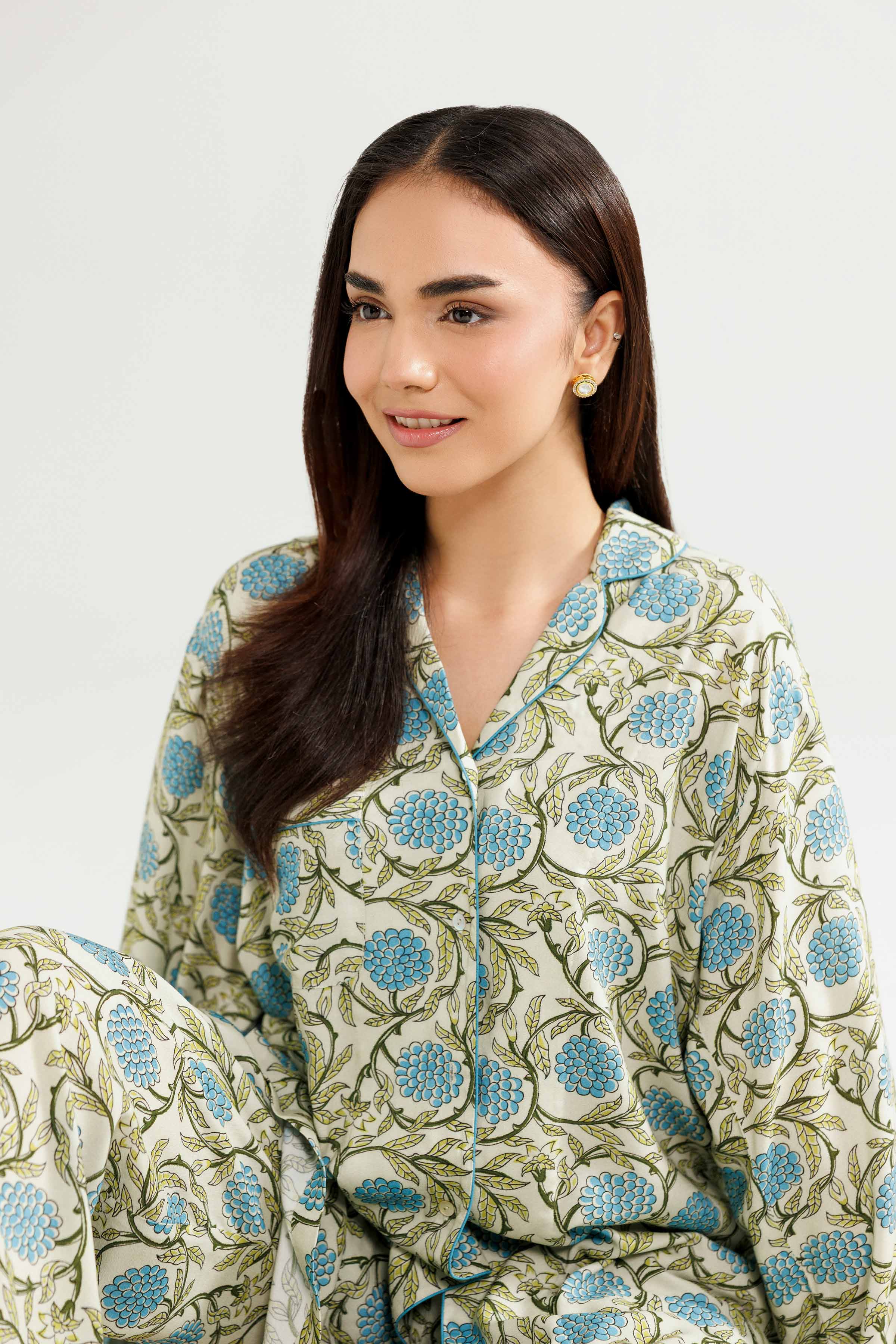 NISHATUAE - Green Printed Linen 2-piece Ready to wear Dress