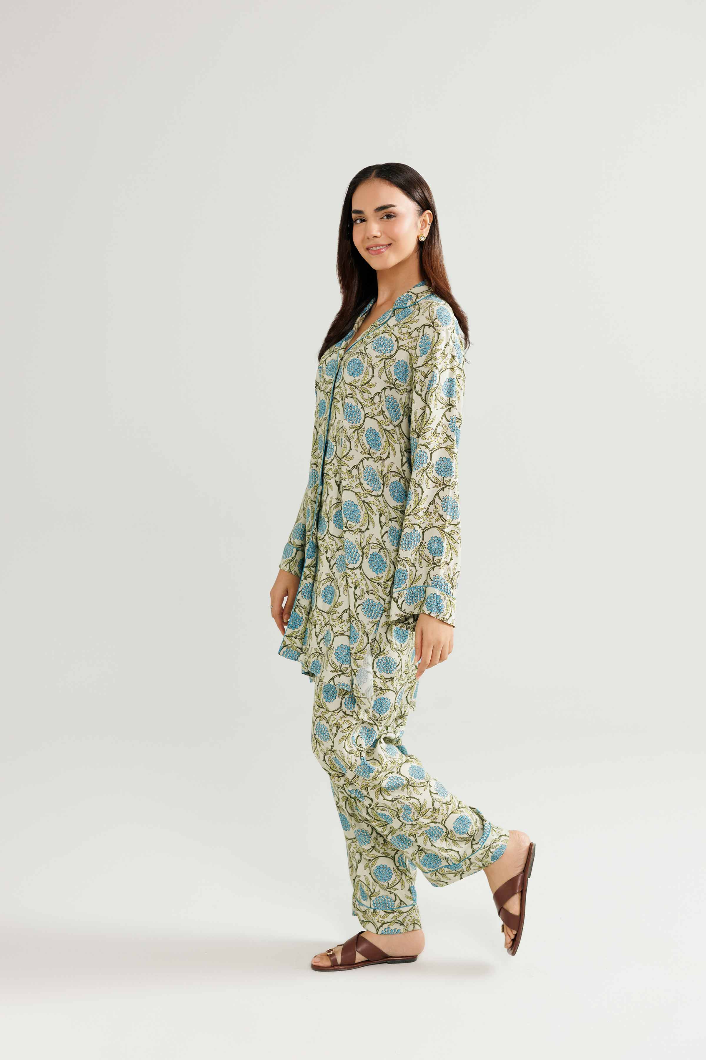 NISHATUAE - Green Printed Linen 2-piece Ready to wear Dress