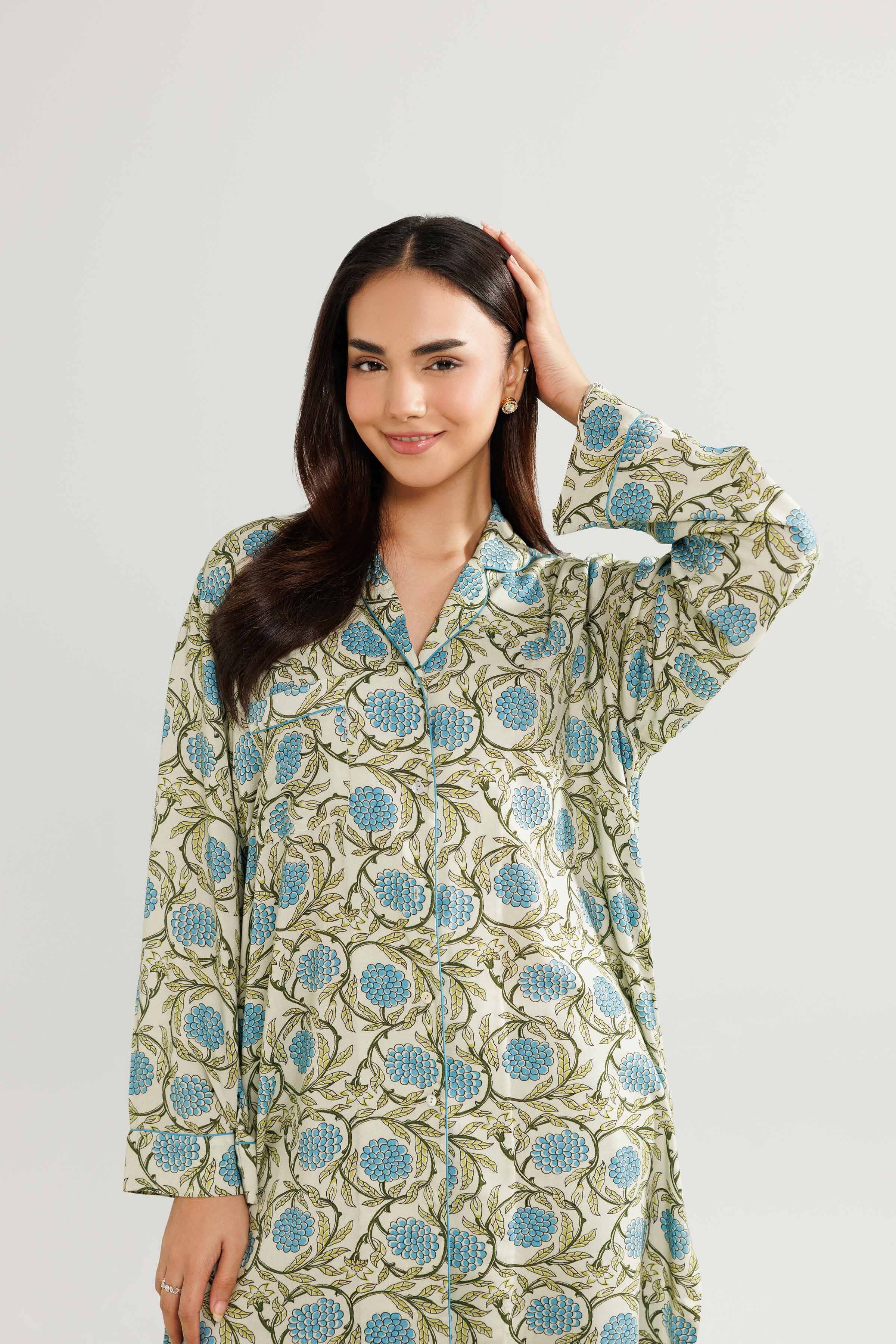 NISHATUAE - Green Printed Linen 2-piece Ready to wear Dress