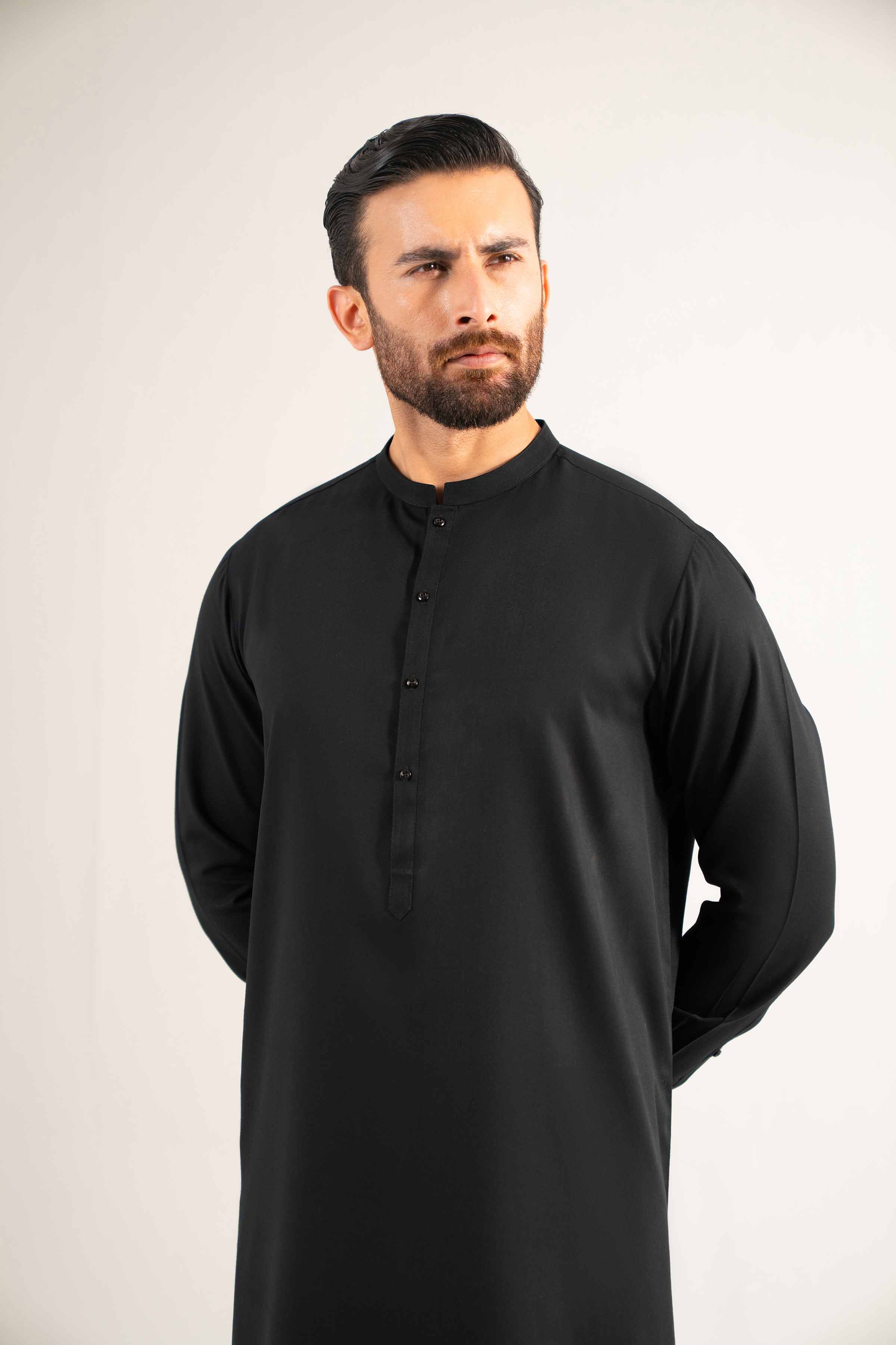 NISHATUAE - Black Solids Linen 2-piece Ready to wear Dress