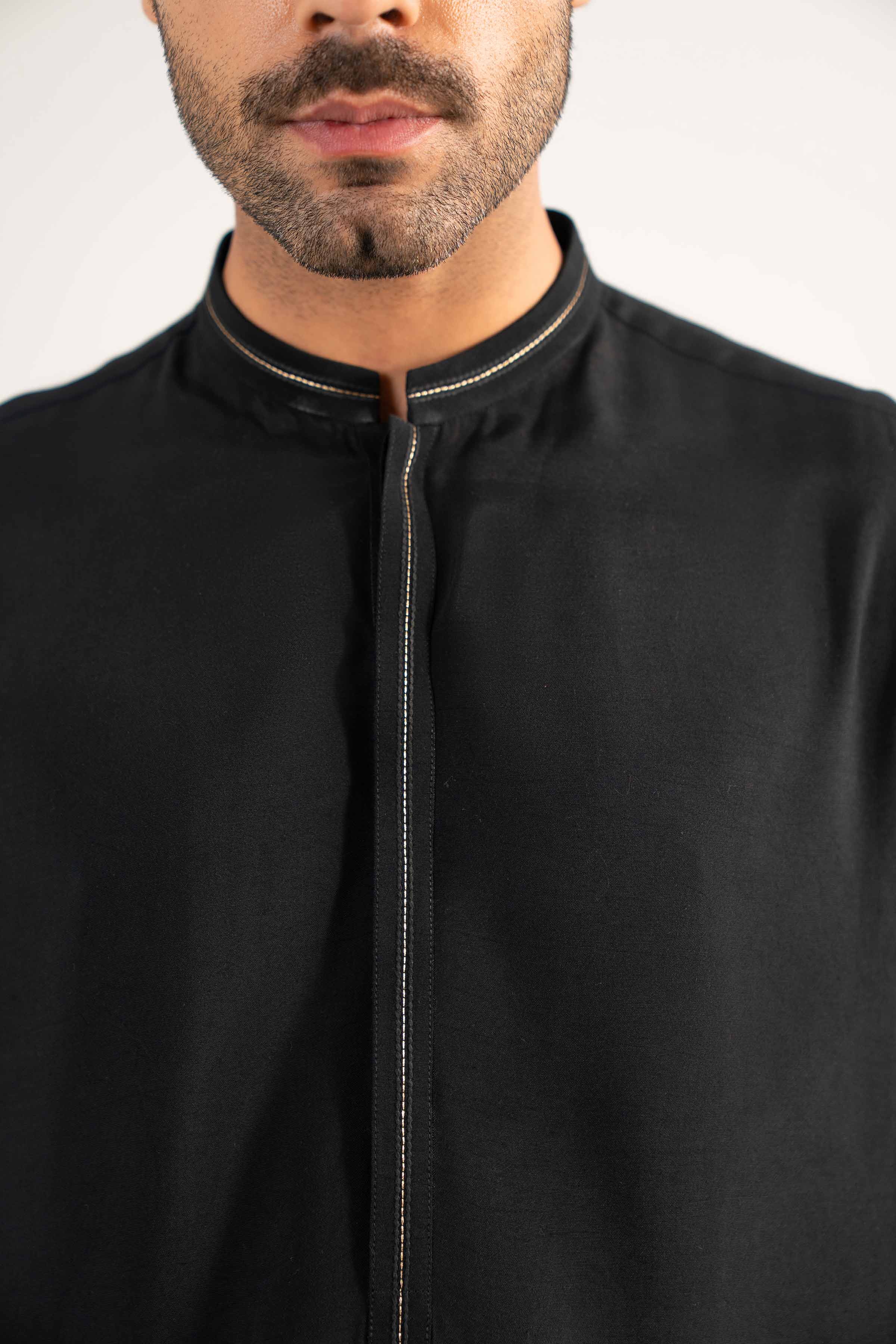 NISHATUAE - Black Solids Silk 2-piece Ready to wear Dress