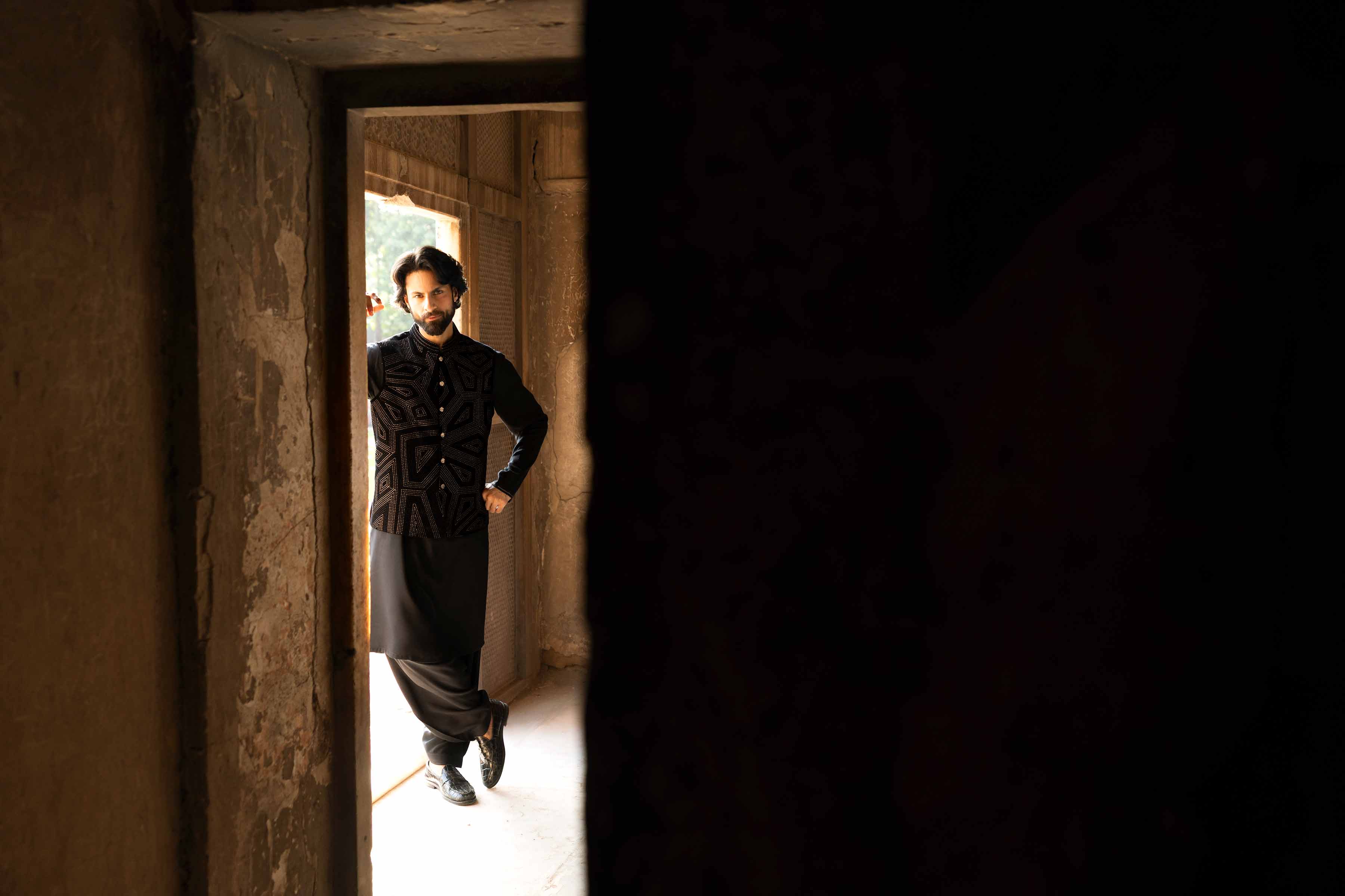 NISHATUAE - Red Embroidered Velvet Ready to wear ready to wear