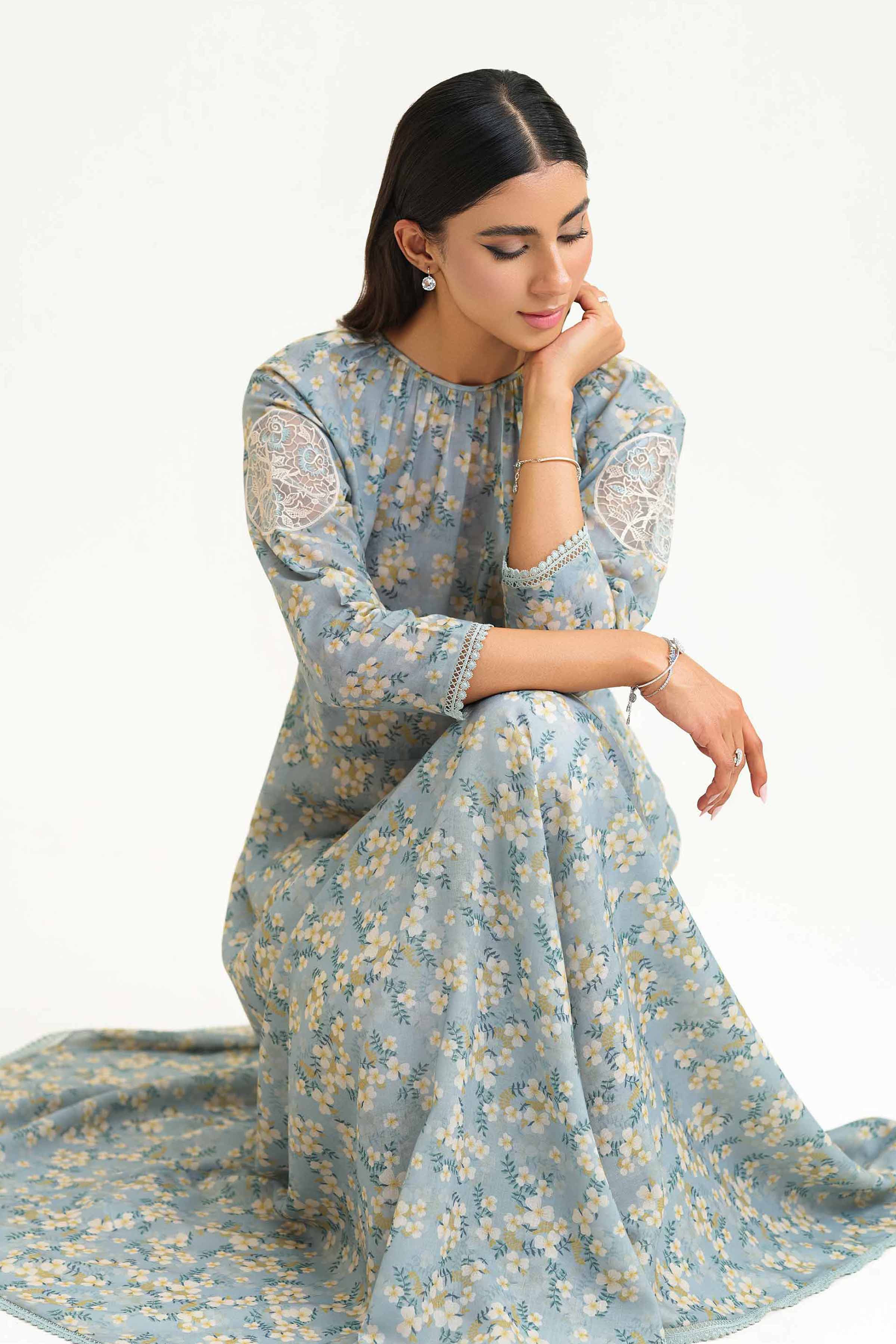 Printed Embroidered Dress - KPS25-01