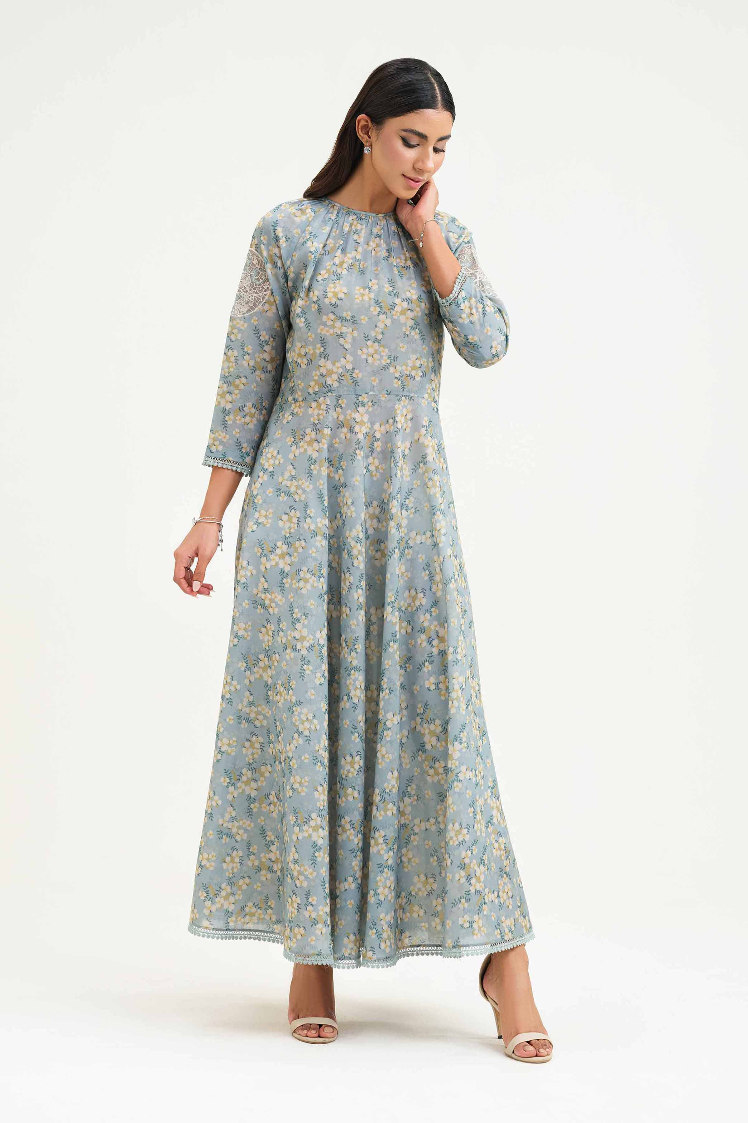 Printed Embroidered Dress - KPS25-01