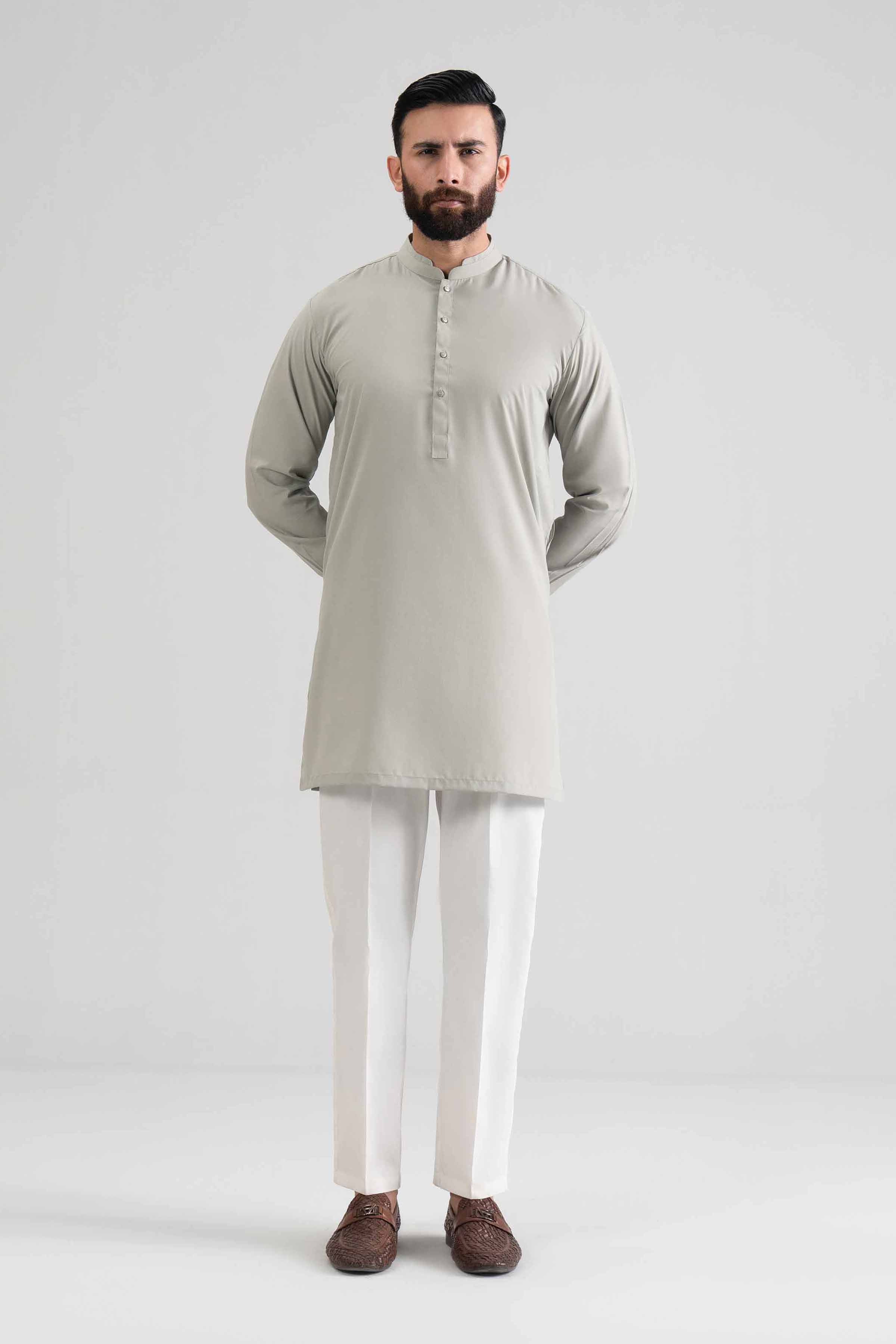 Basic Kurta - NQ26-010 Green Blended 1PC