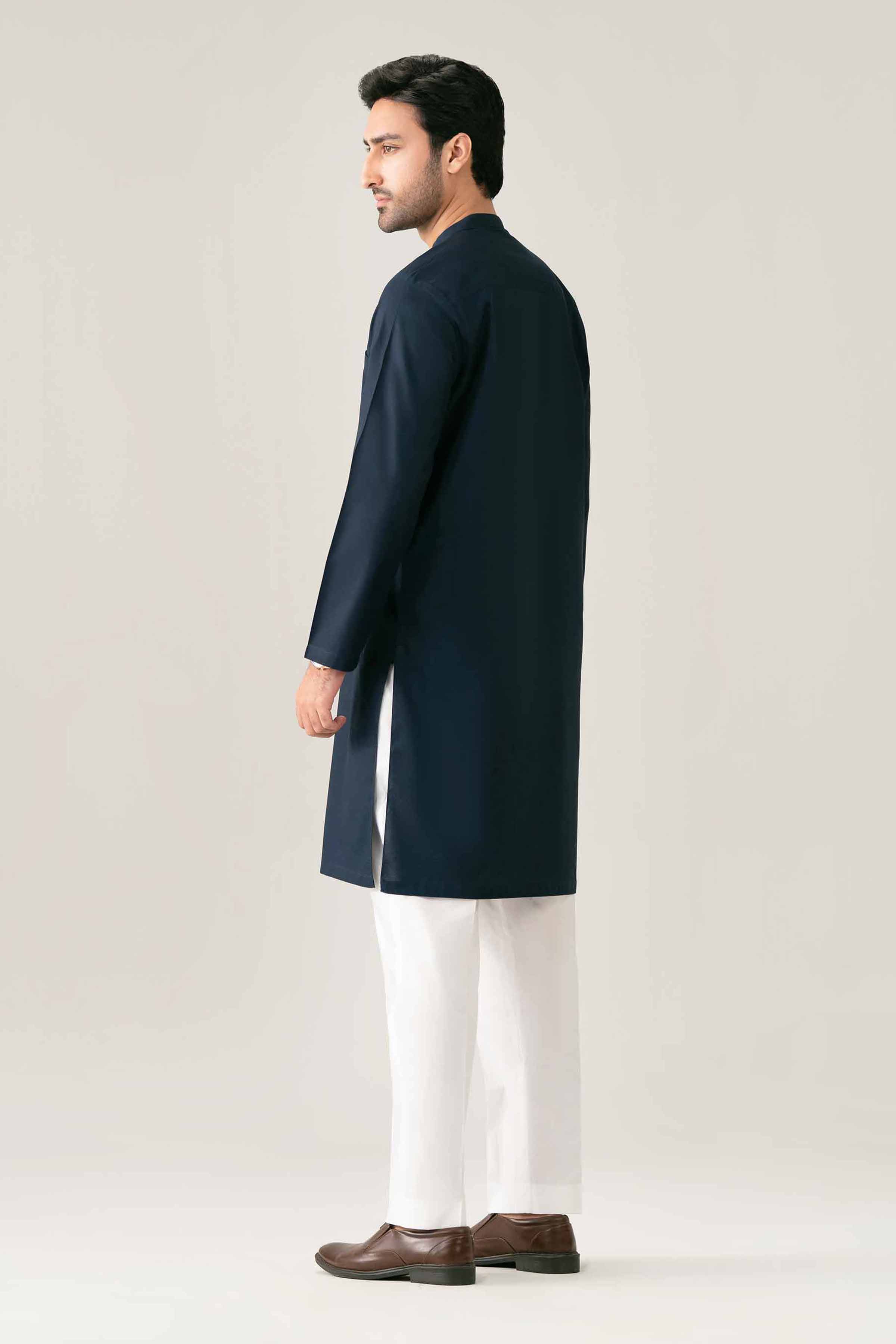 Solid Kurta - NQ26-023 Blue Cotton 1 Piece Solids