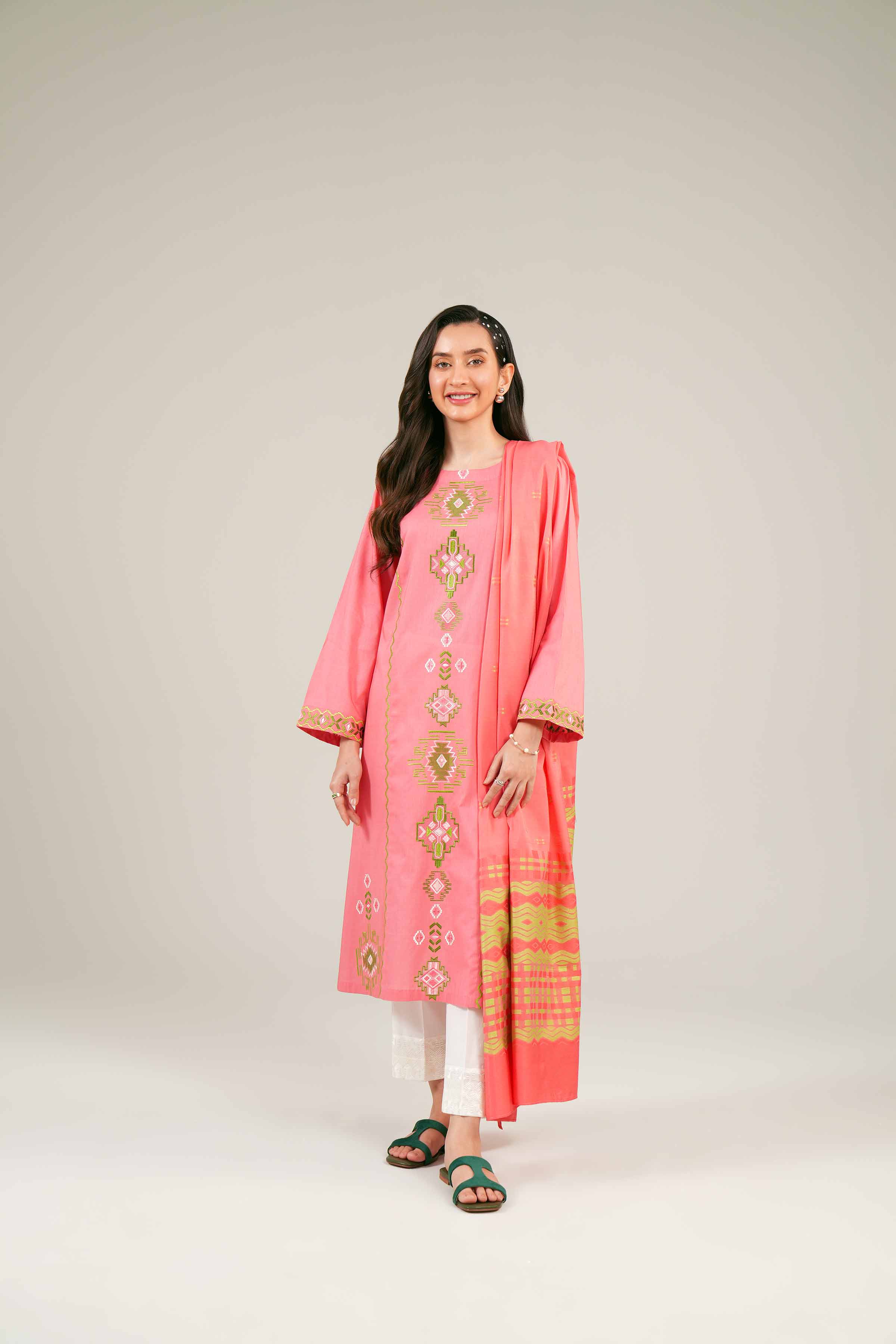 2 Piece - Embroidered Suit - PE24-100