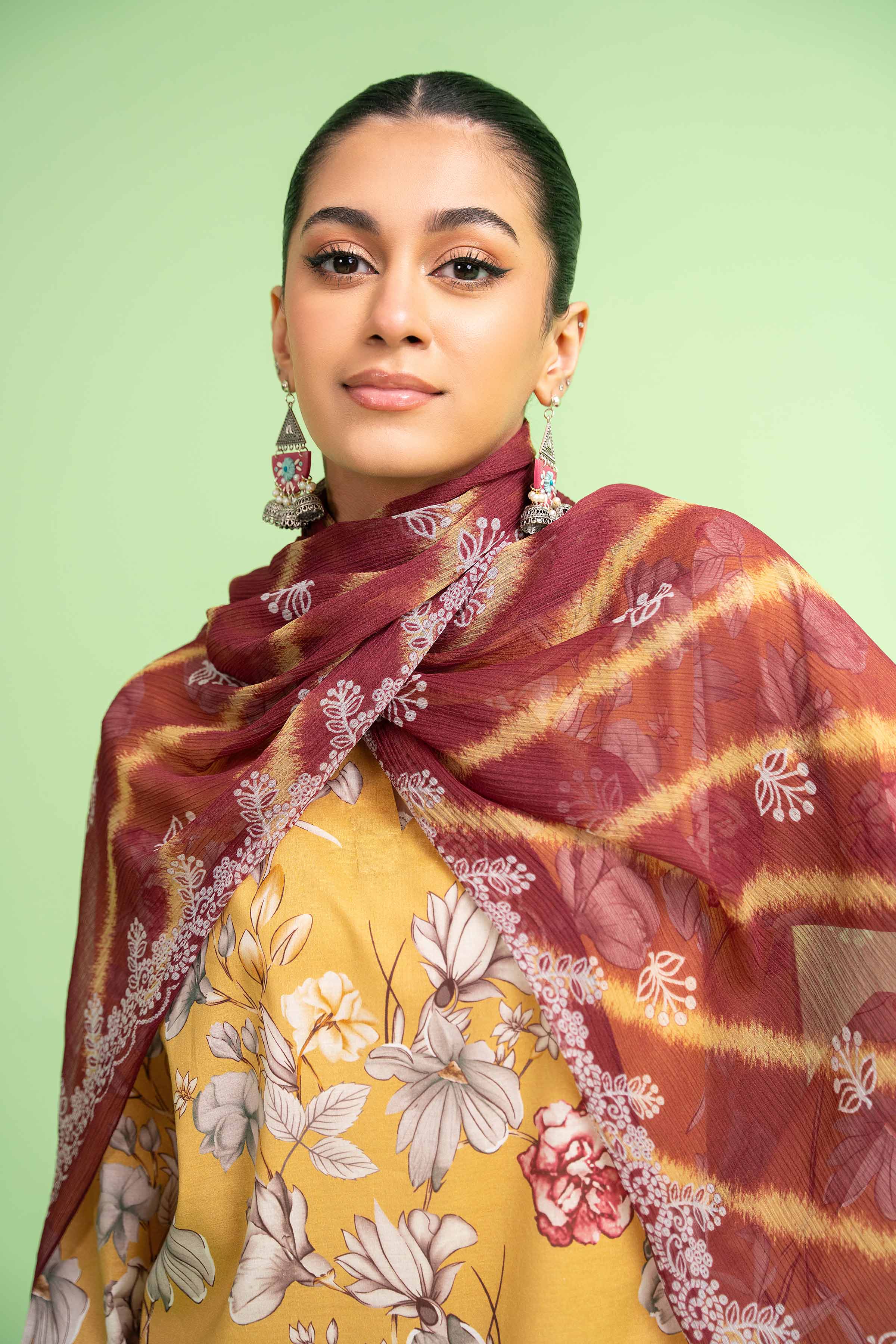 2 Piece - Printed Embroidered Suit - PE24-375