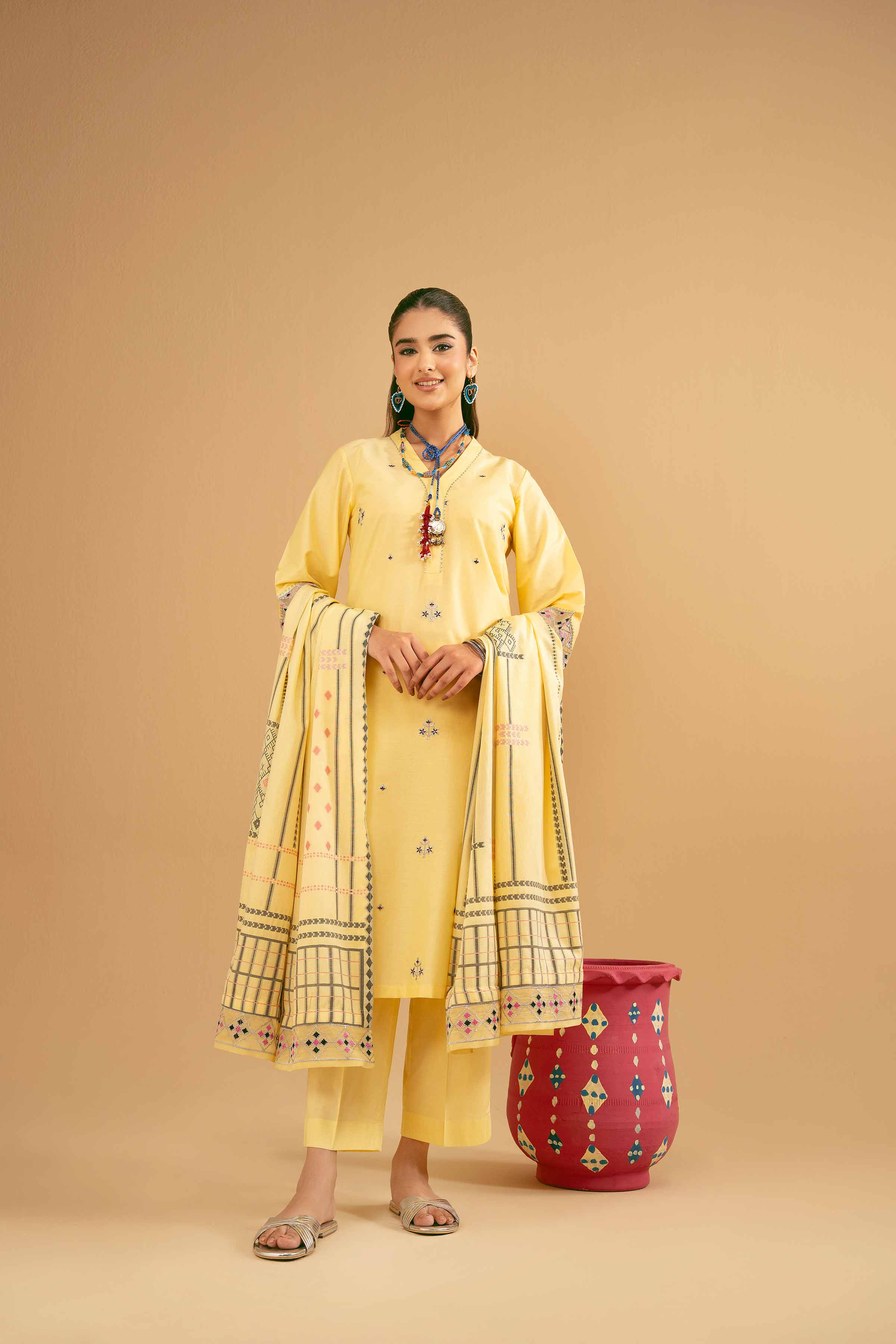 3 Piece - Embroidered Suit - PE25-100